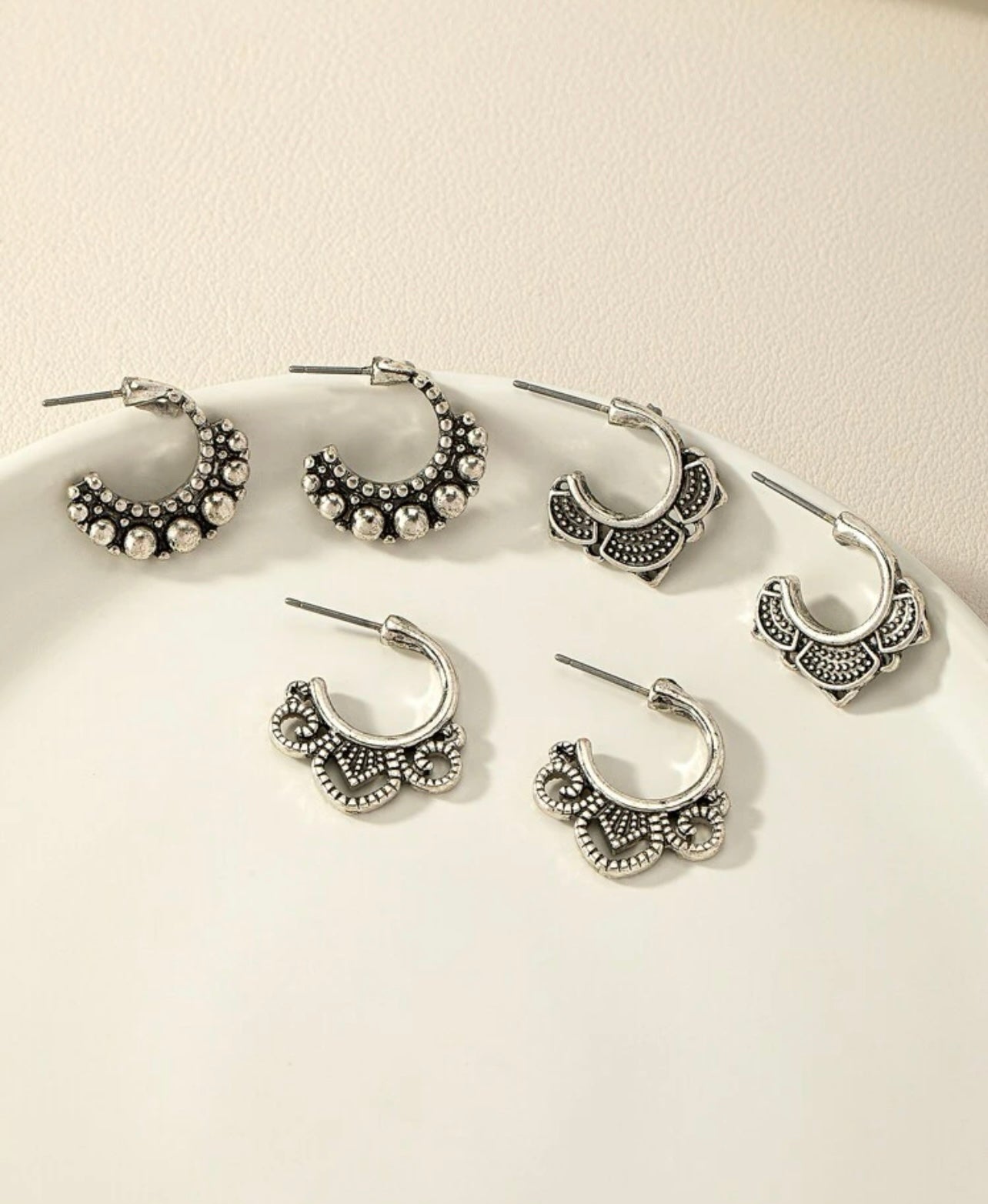 Beautiful Boho Silver Earring Set