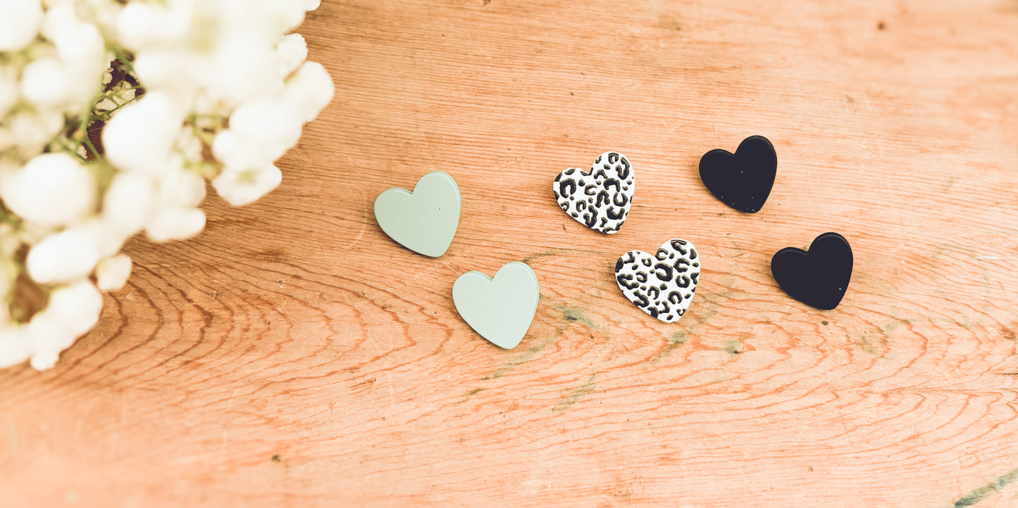 Beautiful Set of 3 Heart Studs