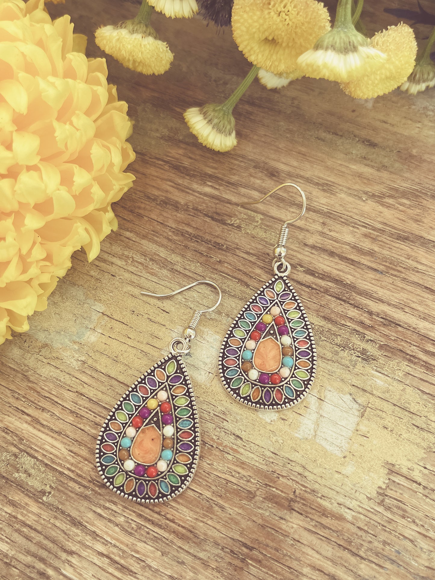 Beautiful Rainbow of Colors Drop Earrings