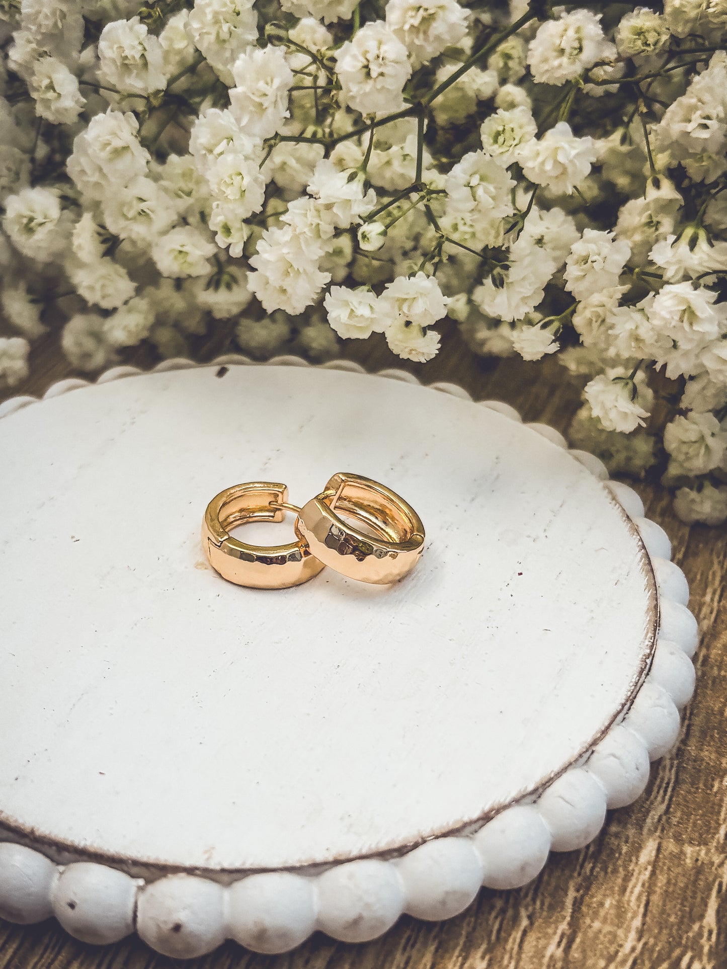 Beautiful Gold or Silver Hammered Hug Earrings