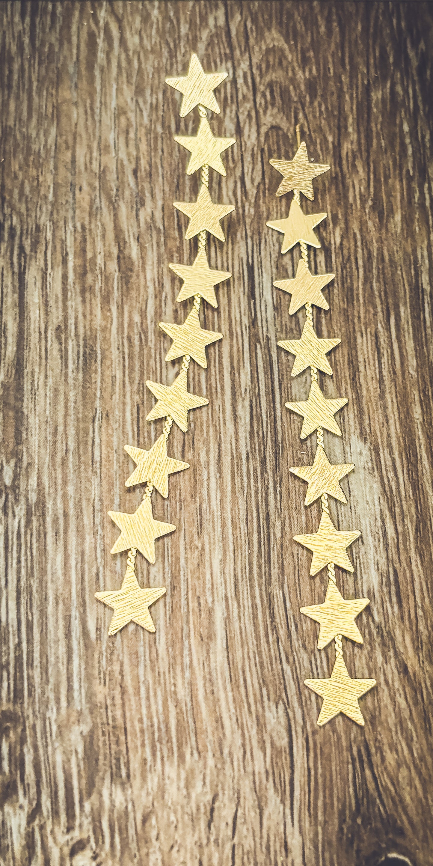 Beautiful Gold Star Drop Earrings