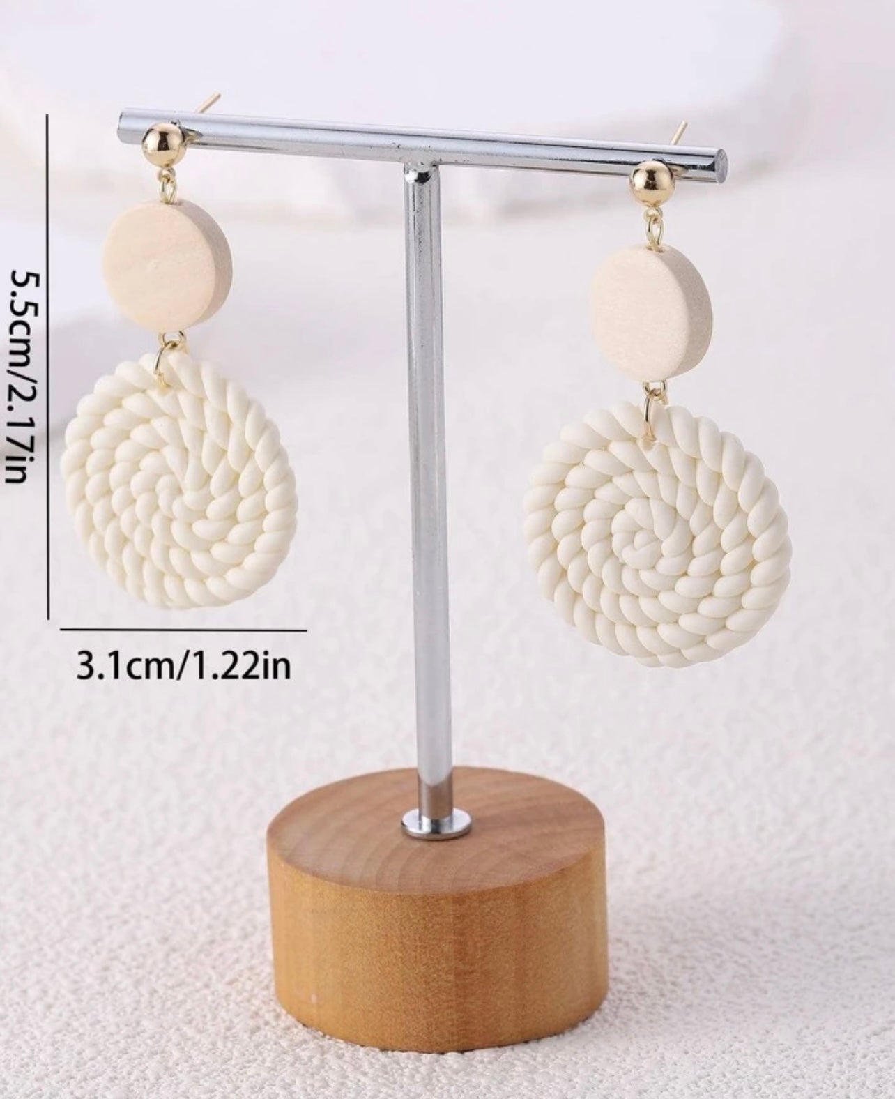 Beautiful Cream Clay Earrings