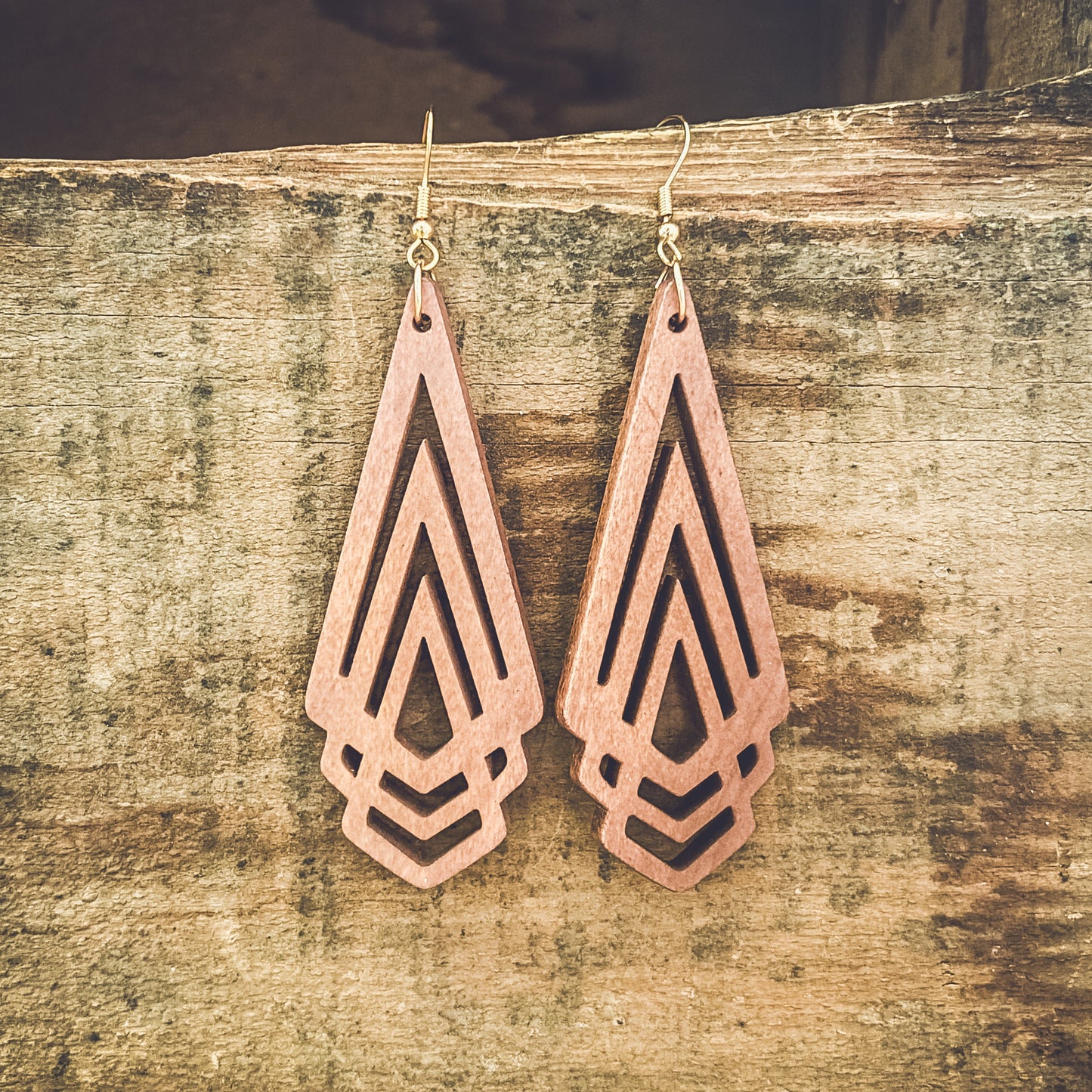 Beautiful Boho Wooden Drop Earrings