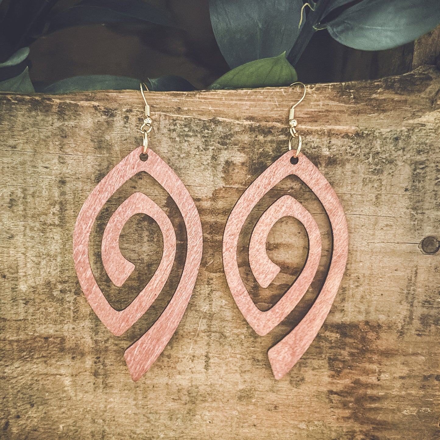 Beautiful Boho Wooden Drop Earrings