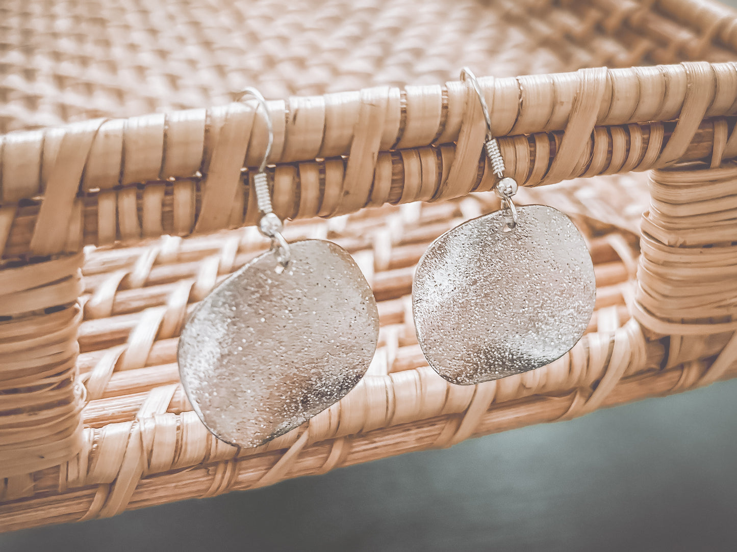 Beautiful Hammered Silver Drop Earrings