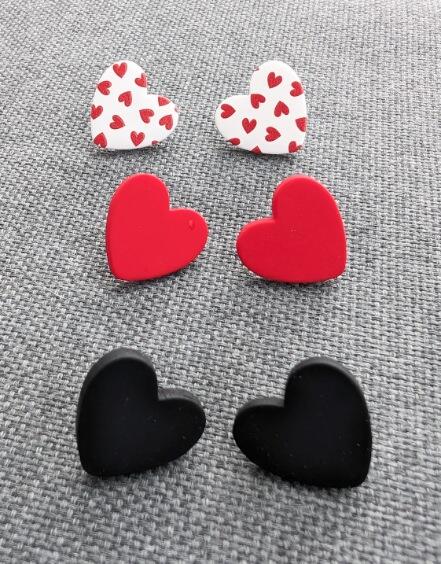 Beautiful 3 Piece Heart Earring Set