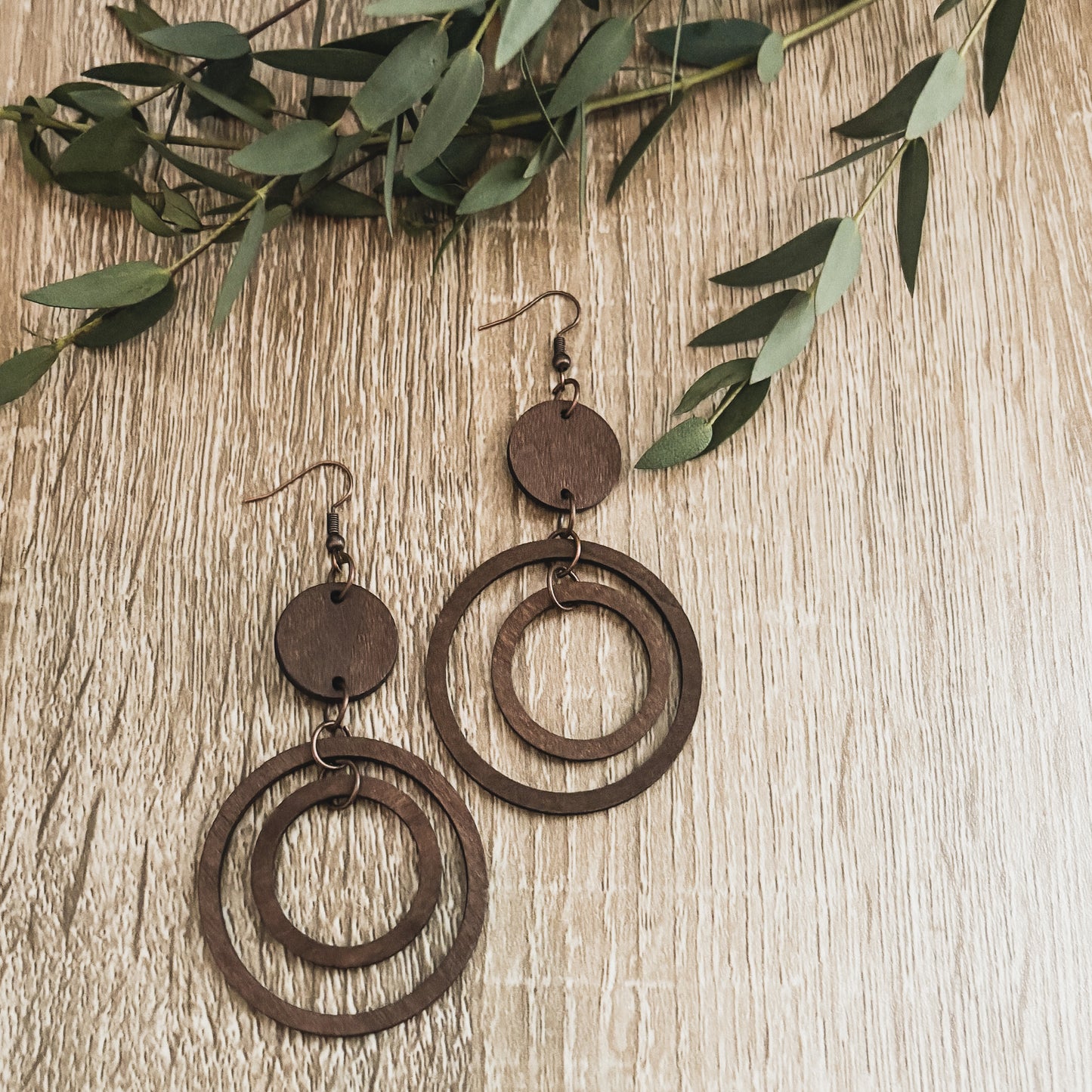 Beautiful Circular Wood Earrings