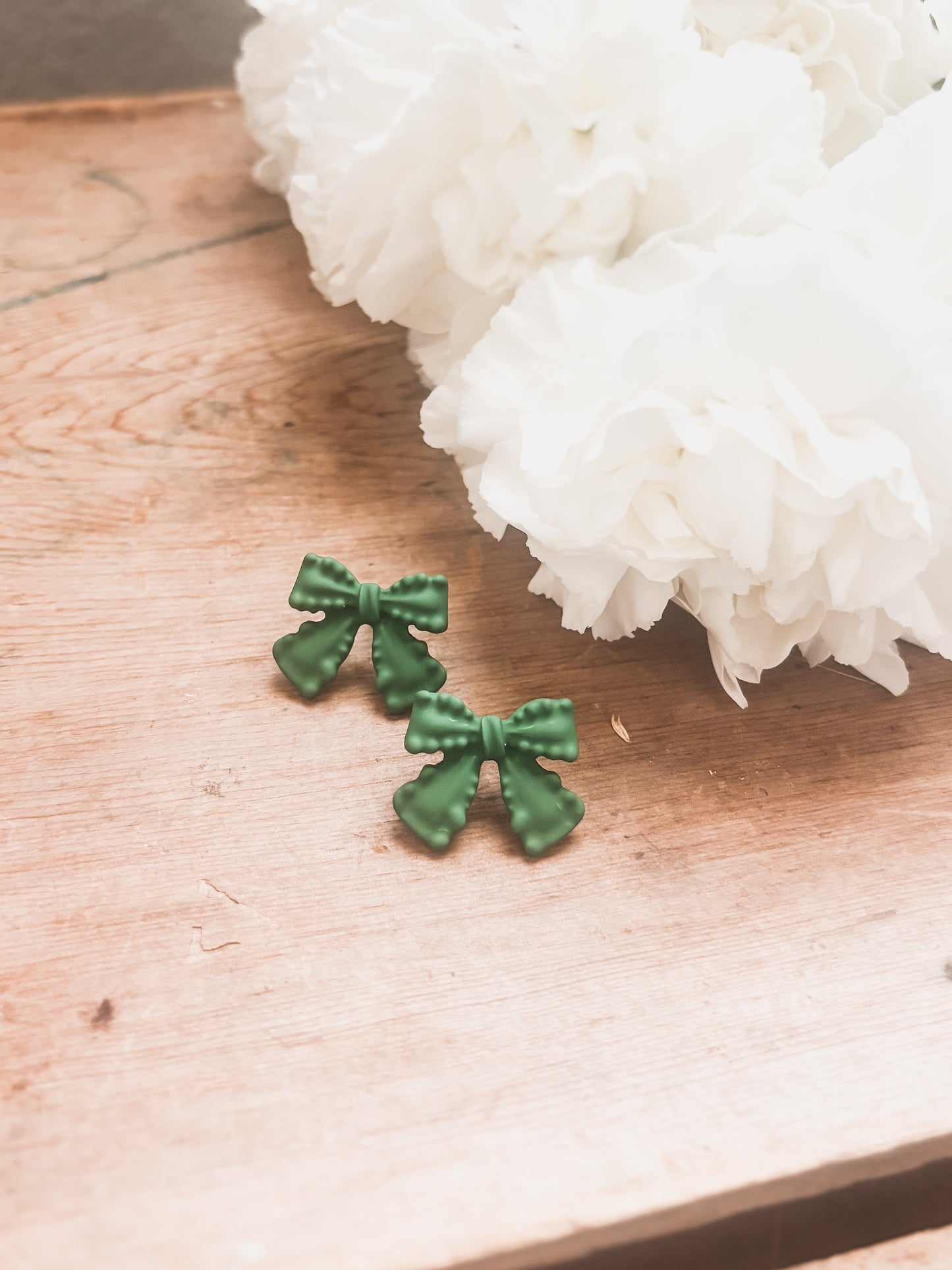 Adorable Green Bow Earrings