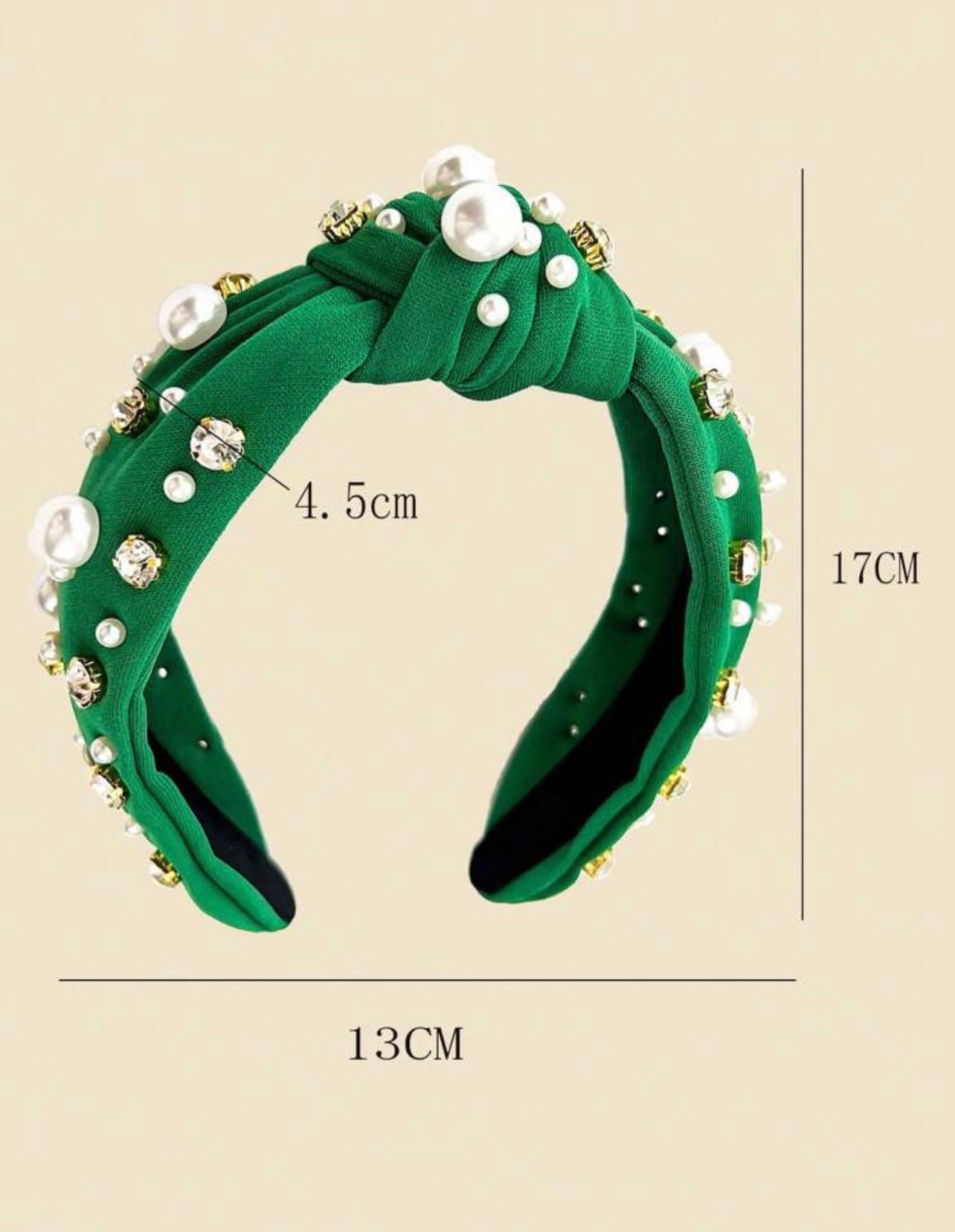 Beautiful Green and Pearl Headband