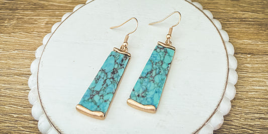 Beautiful Gold and Turquoise Earrings