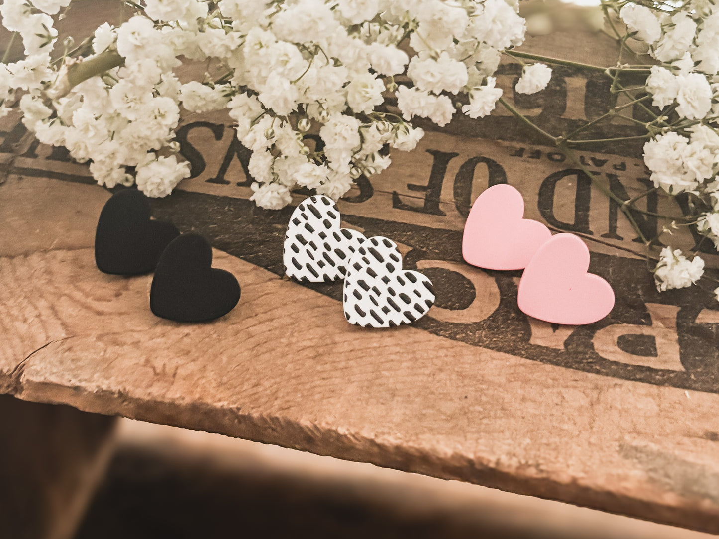 Beautiful Set of 3 Heart Studs