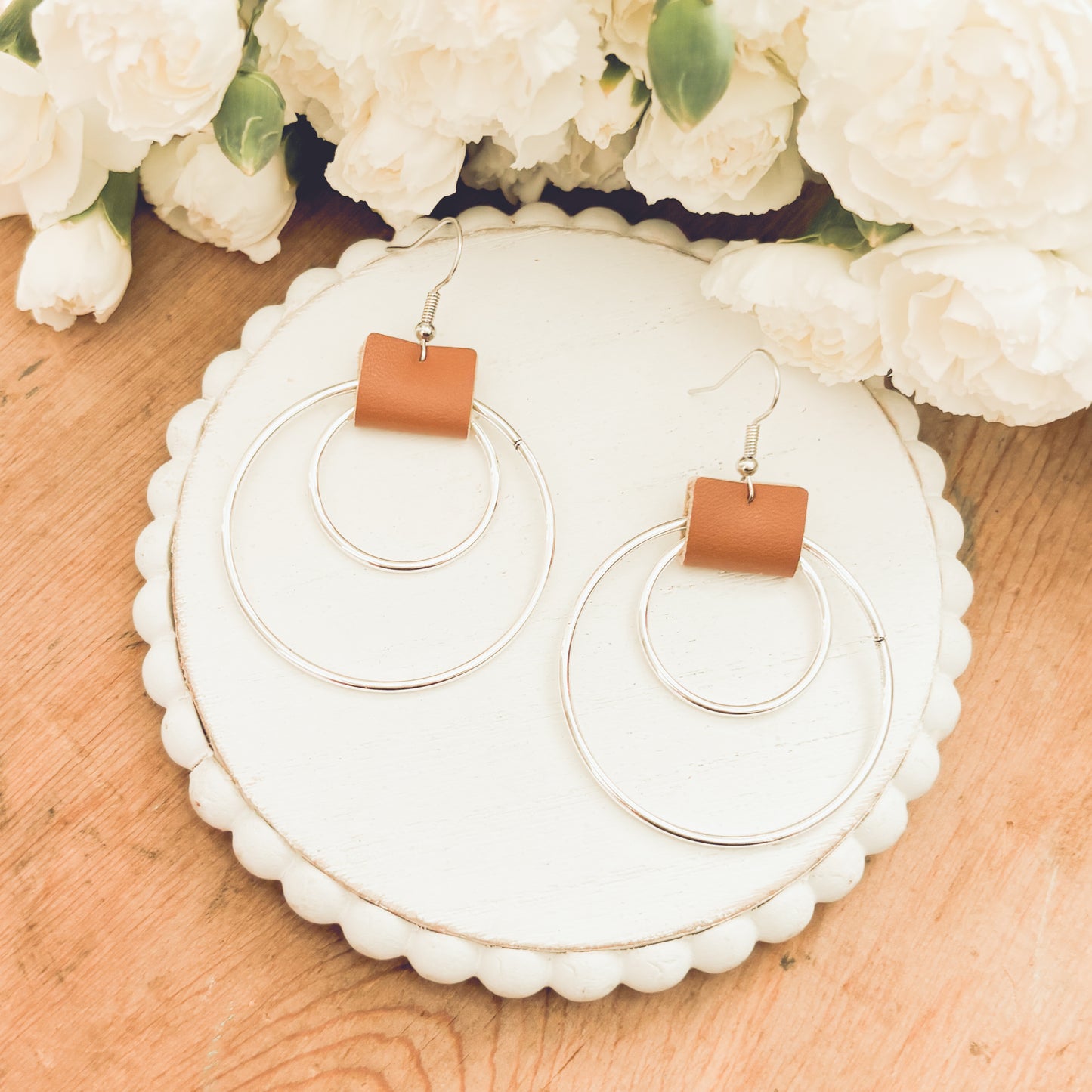 Beautiful Leather Hoop Earrings