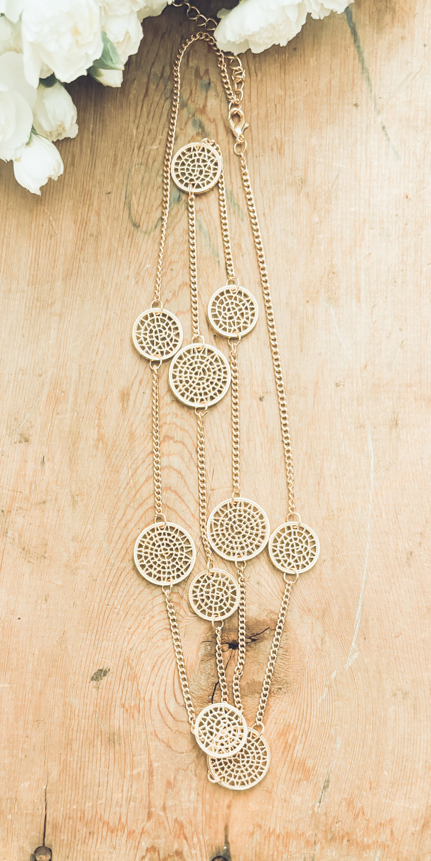 Beautiful Gold Disc Necklace