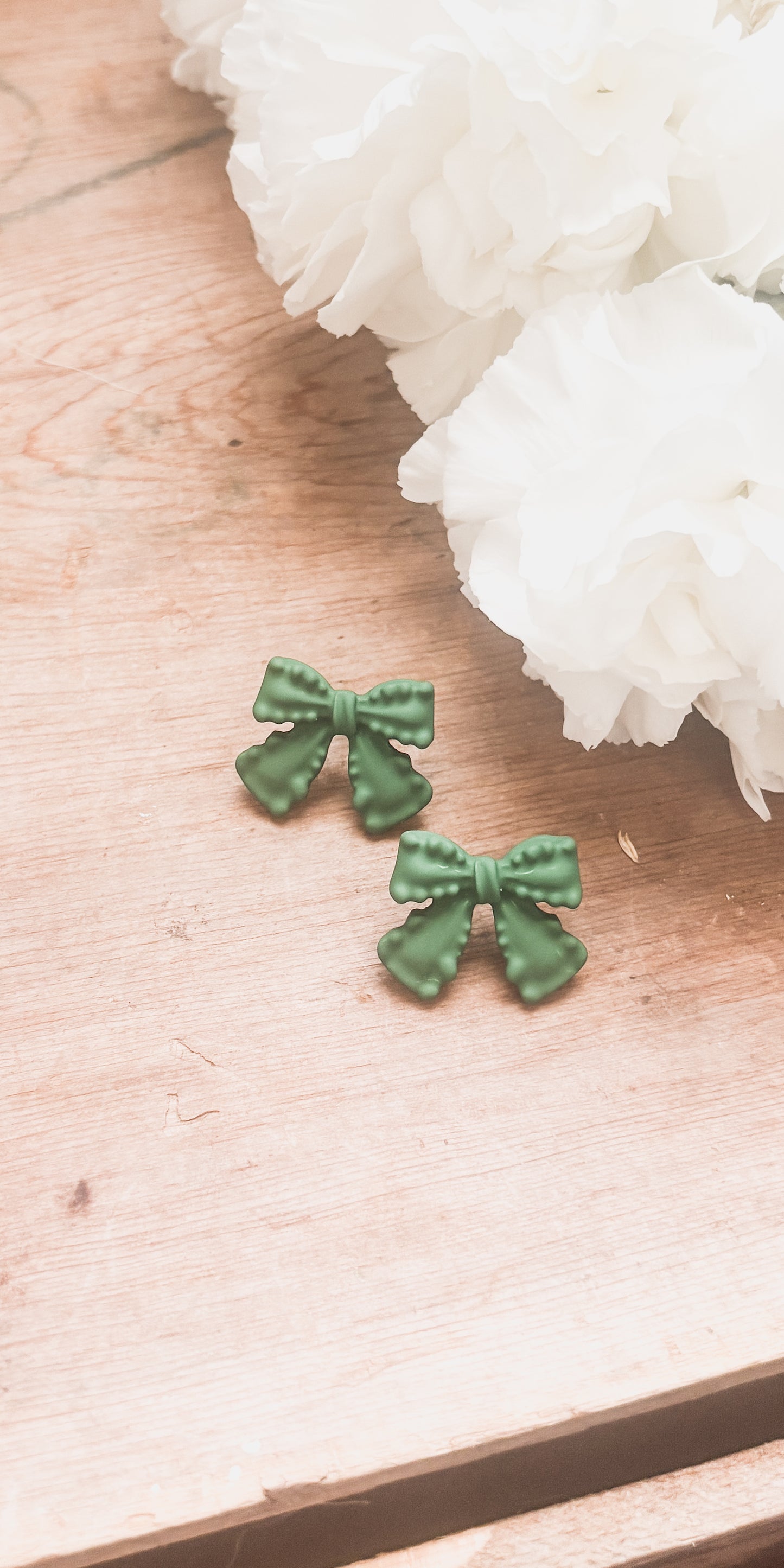 Adorable Green Bow Earrings