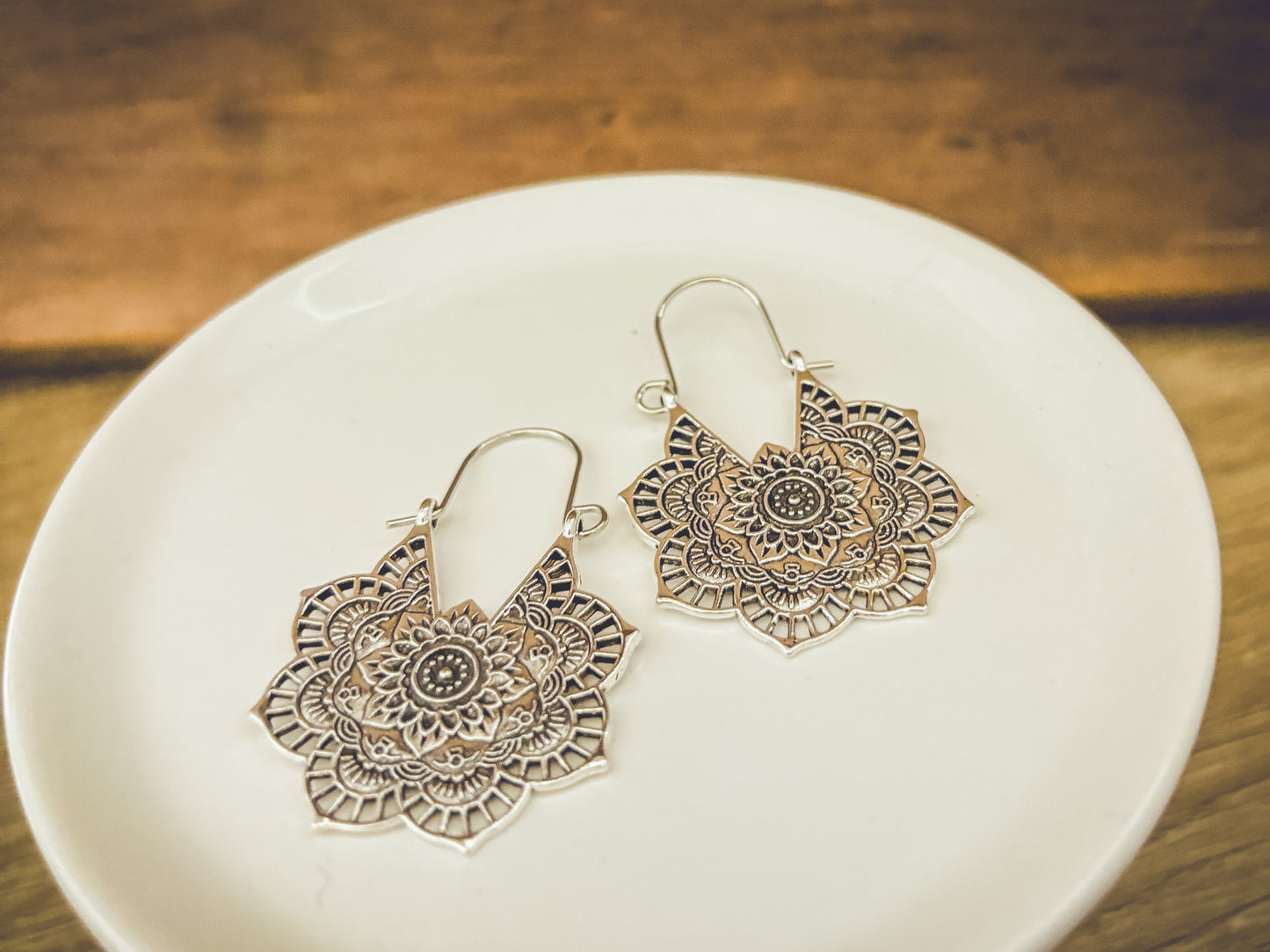 Beautiful Gold or Silver Manadala Earrings