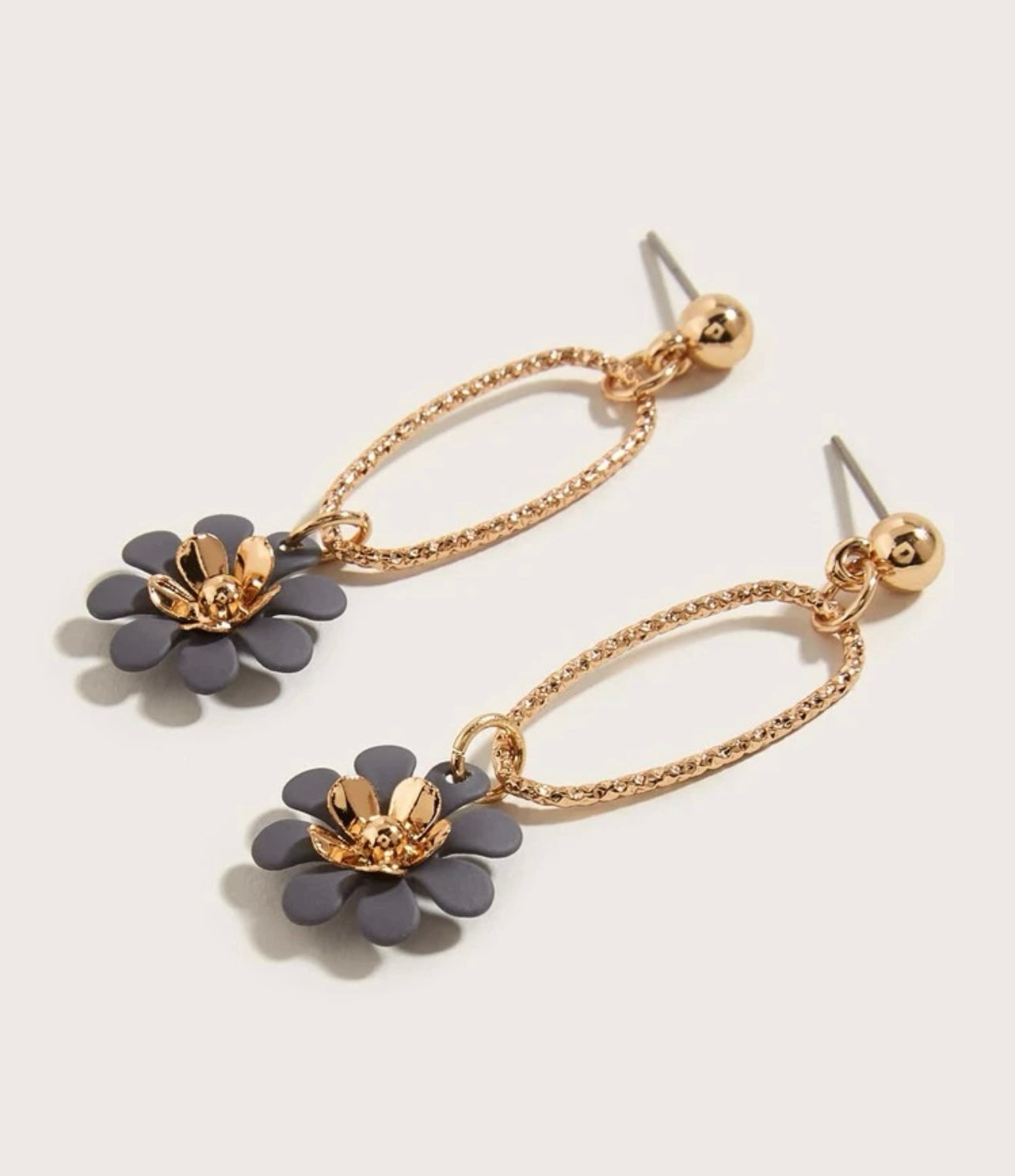 Beautiful Gold Flower Drop Earrings
