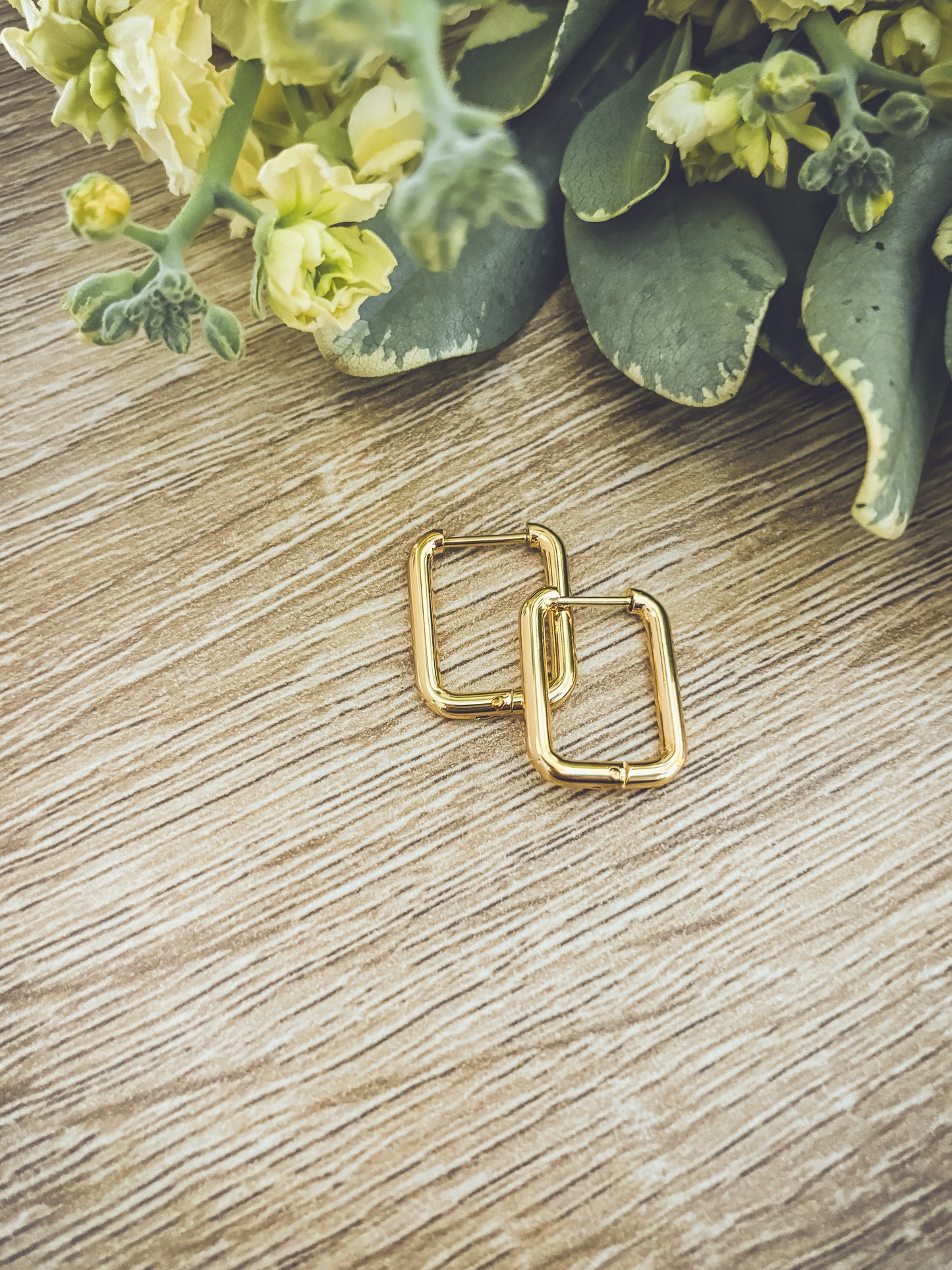 Beautiful Gold Everyday Square Earrings