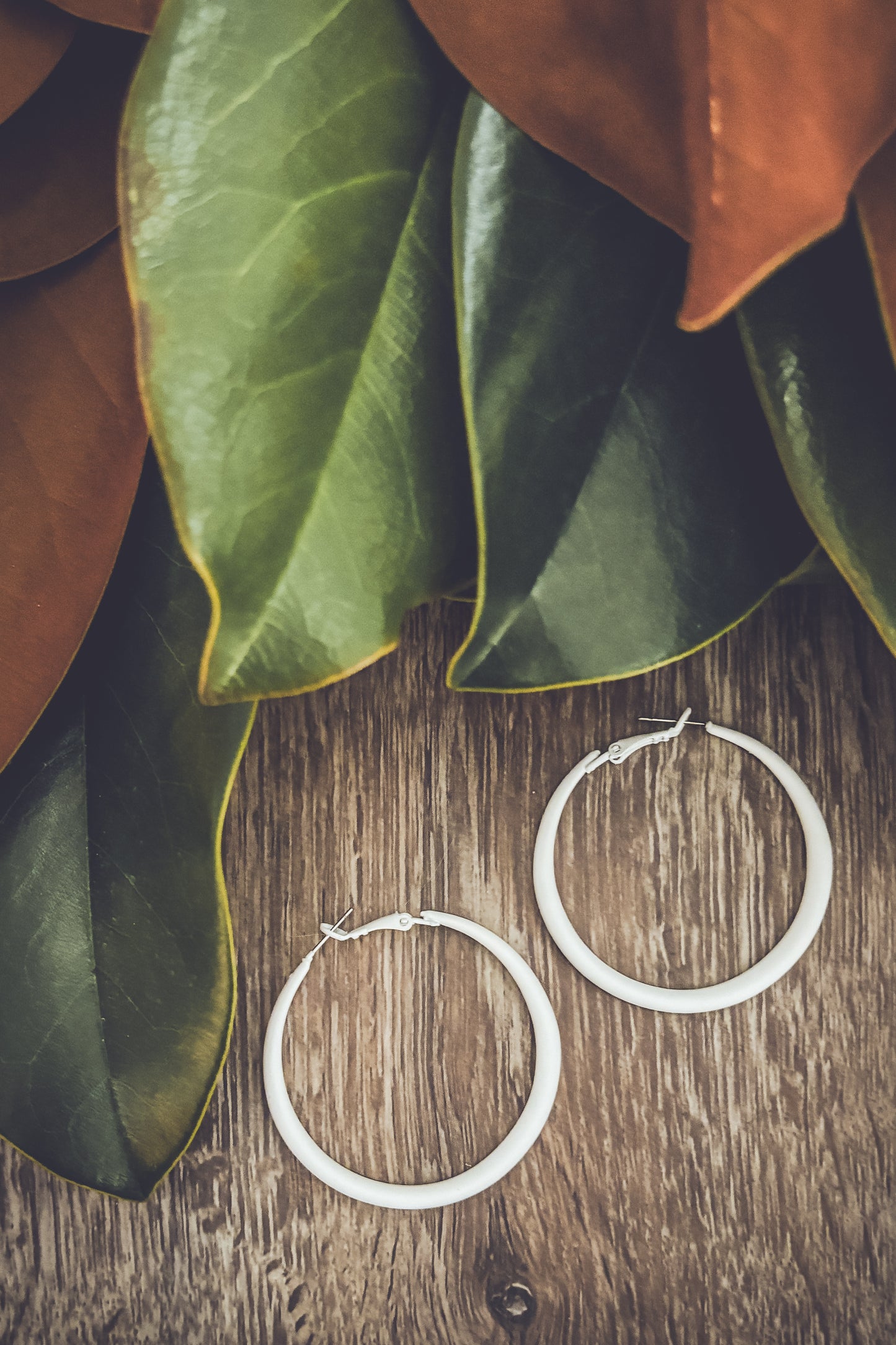 Beautiful Everyday White Hoop Earrings