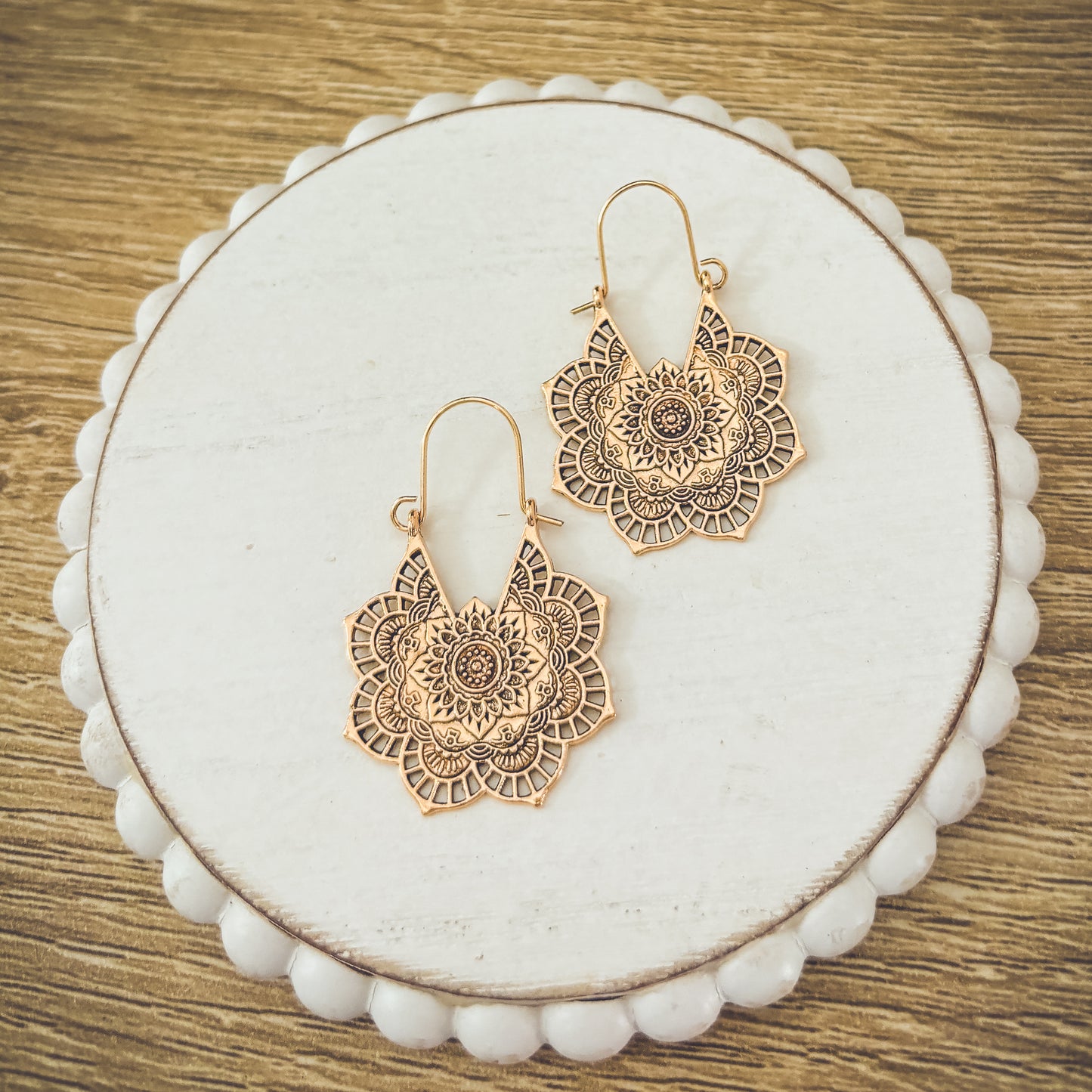 Beautiful Gold or Silver Manadala Earrings