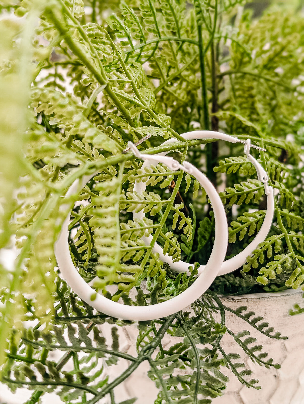 Beautiful Everyday White Hoop Earrings