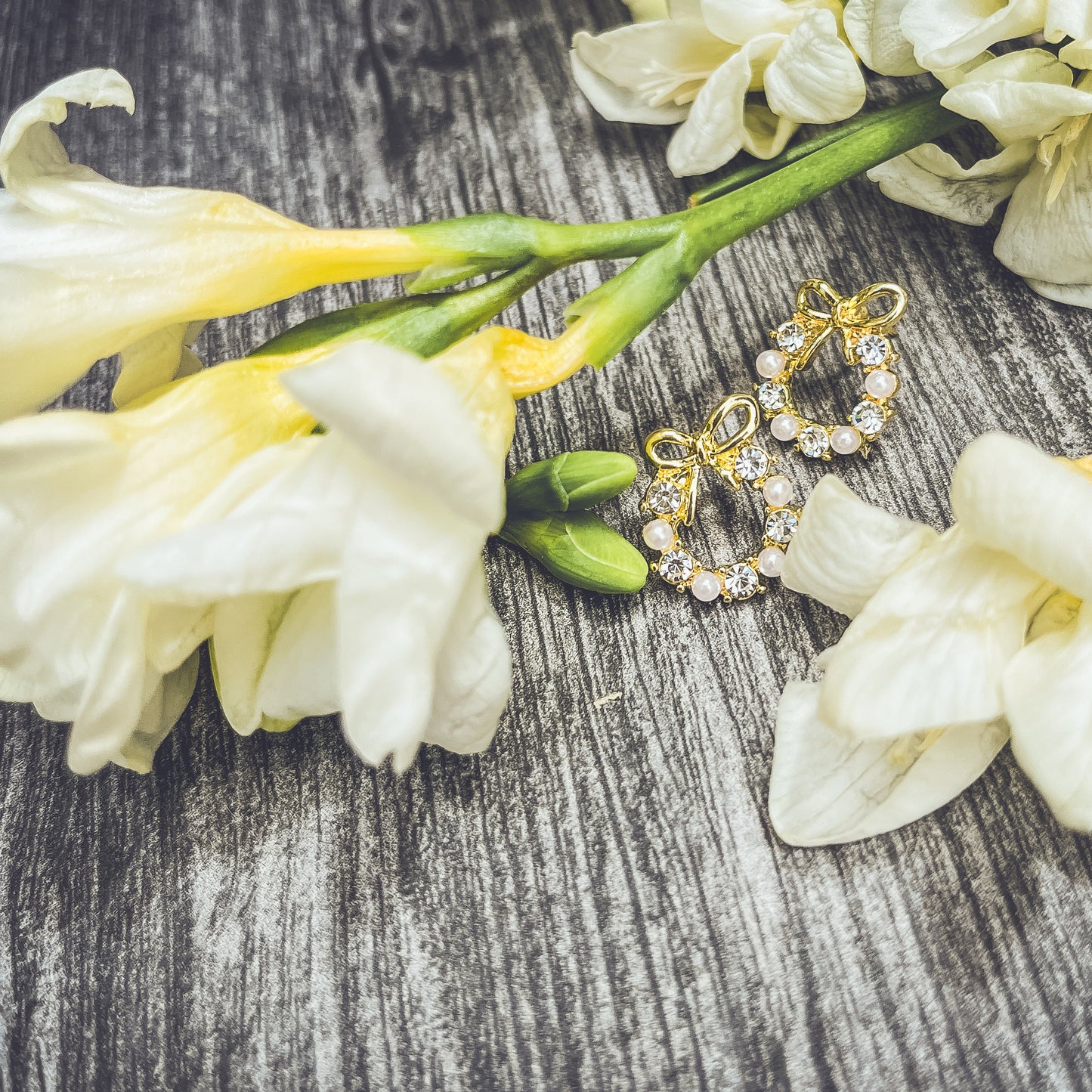 Beautiful and Dainty Pearl Wreath Earrings