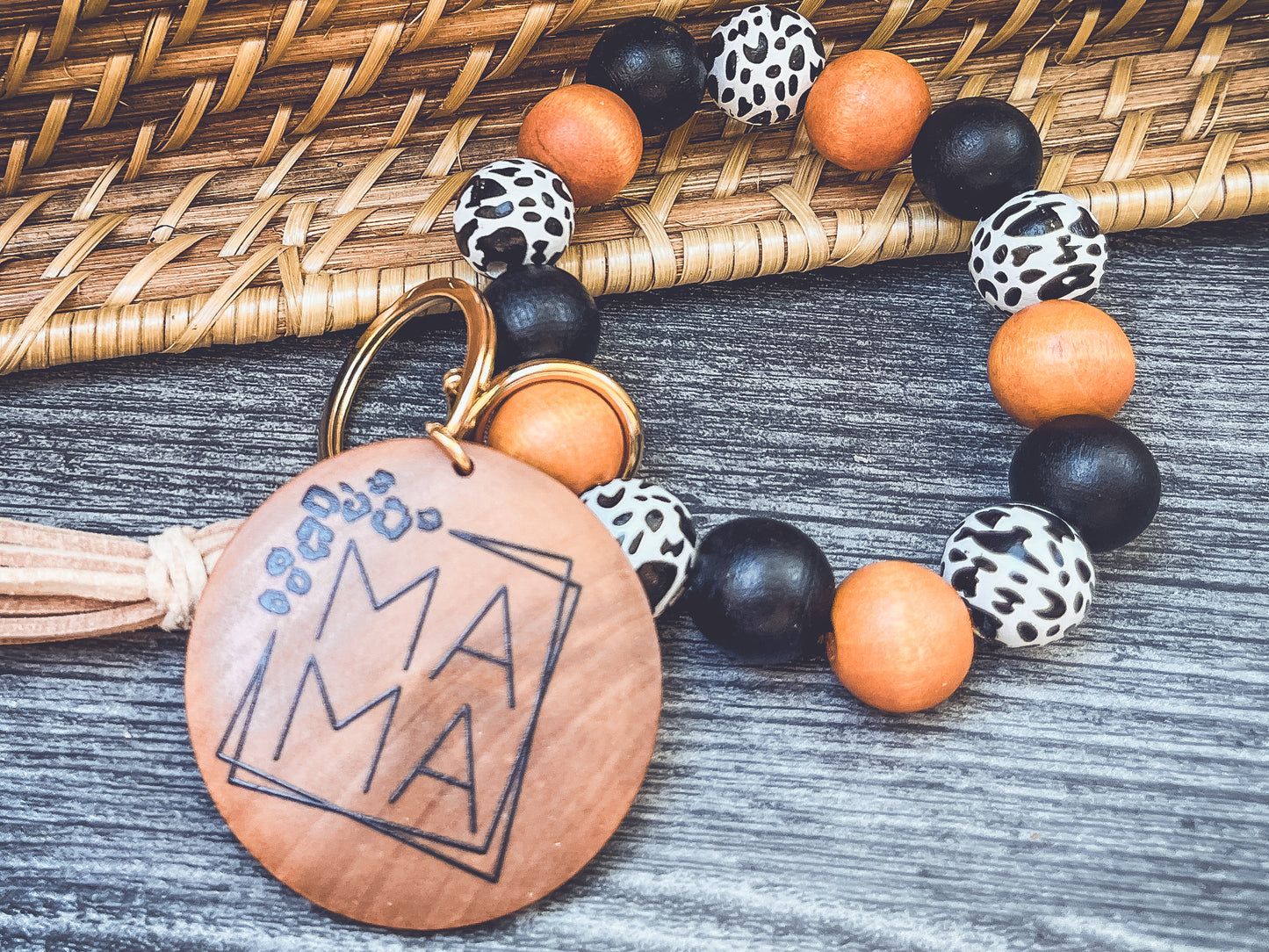 Beautiful MaMa Wooden Bracelet Key Chain