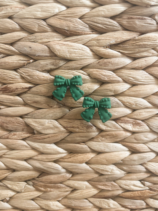 Adorable Green Bow Earrings