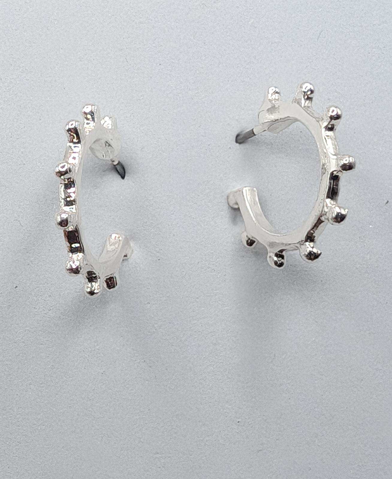 Beautiful 5 Pair Set of Silver Hoop Earrings