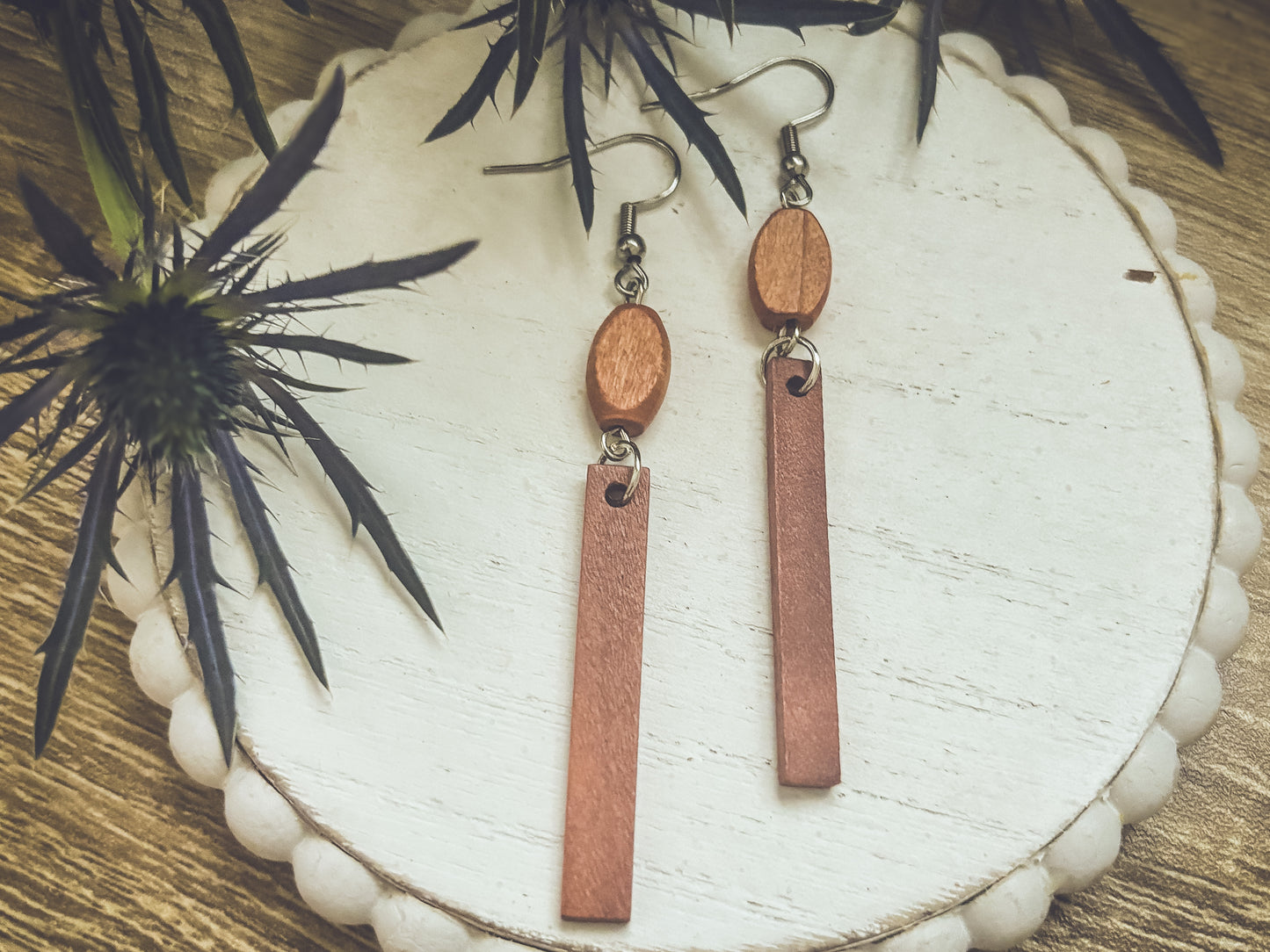 Beautiful Brown Wood Earrings