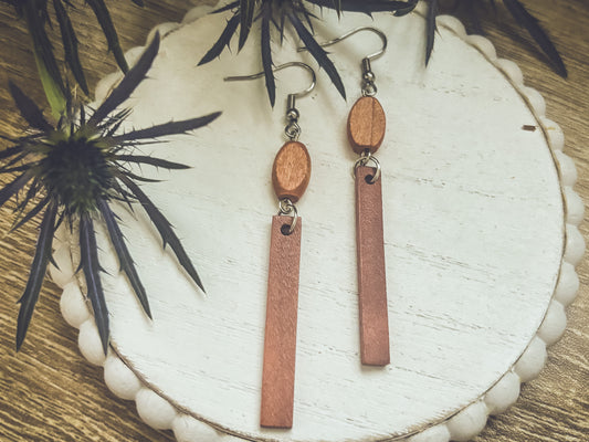 Beautiful Brown Wood Earrings