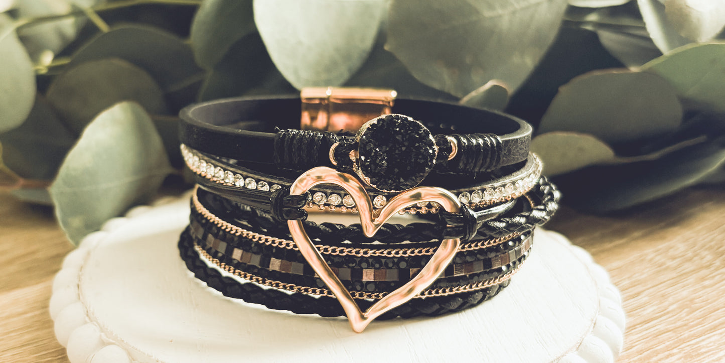 Beautiful Heart Leather Bracelet