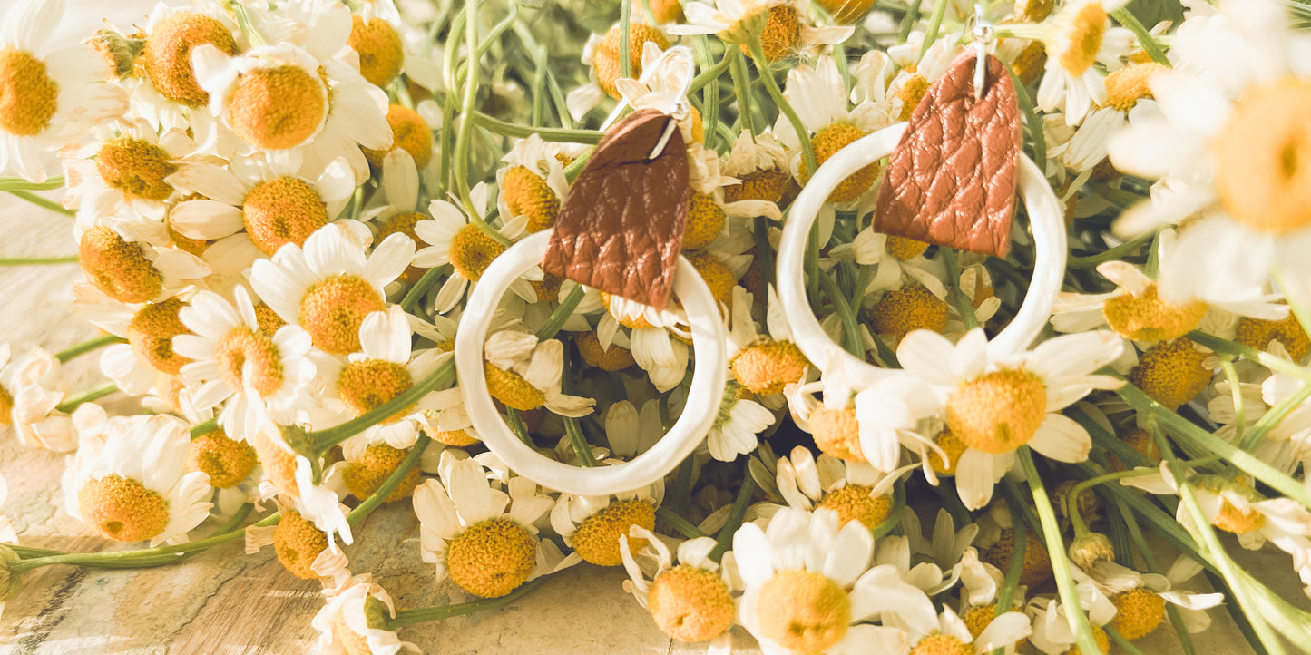 Beautiful Small Leather Hoop Earrings