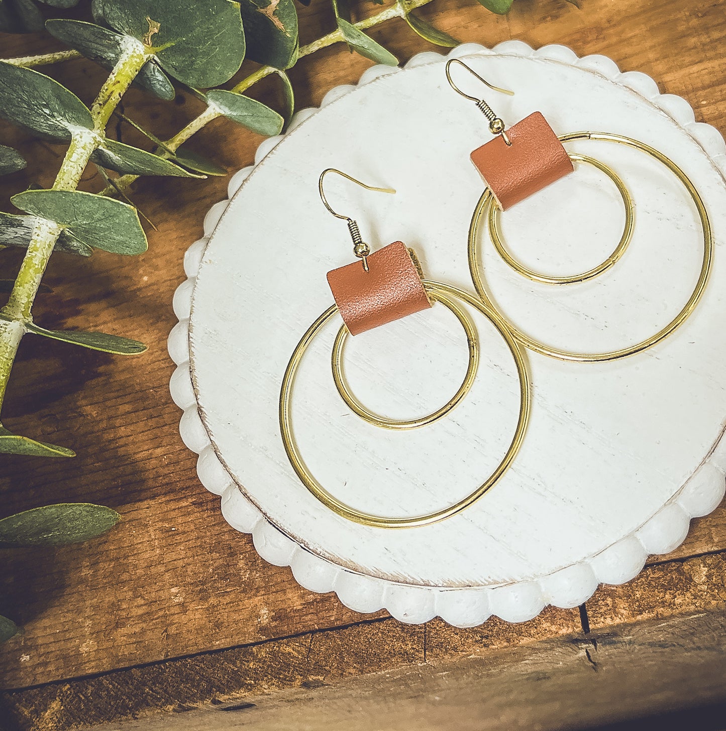 Beautiful Leather Hoop Earrings