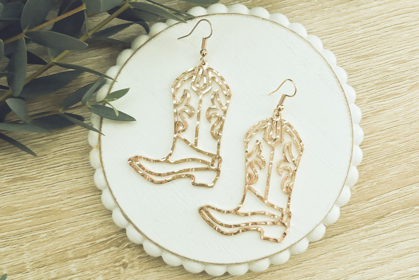 Beautiful Cowboy Boot Earrings - Gold or Silver