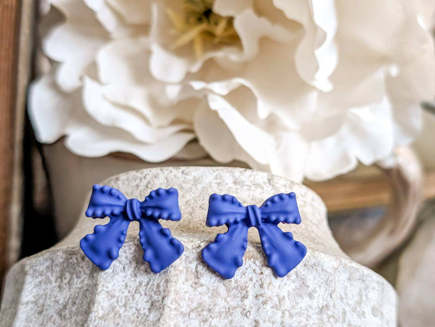 Beautiful Blue Bow Earrings