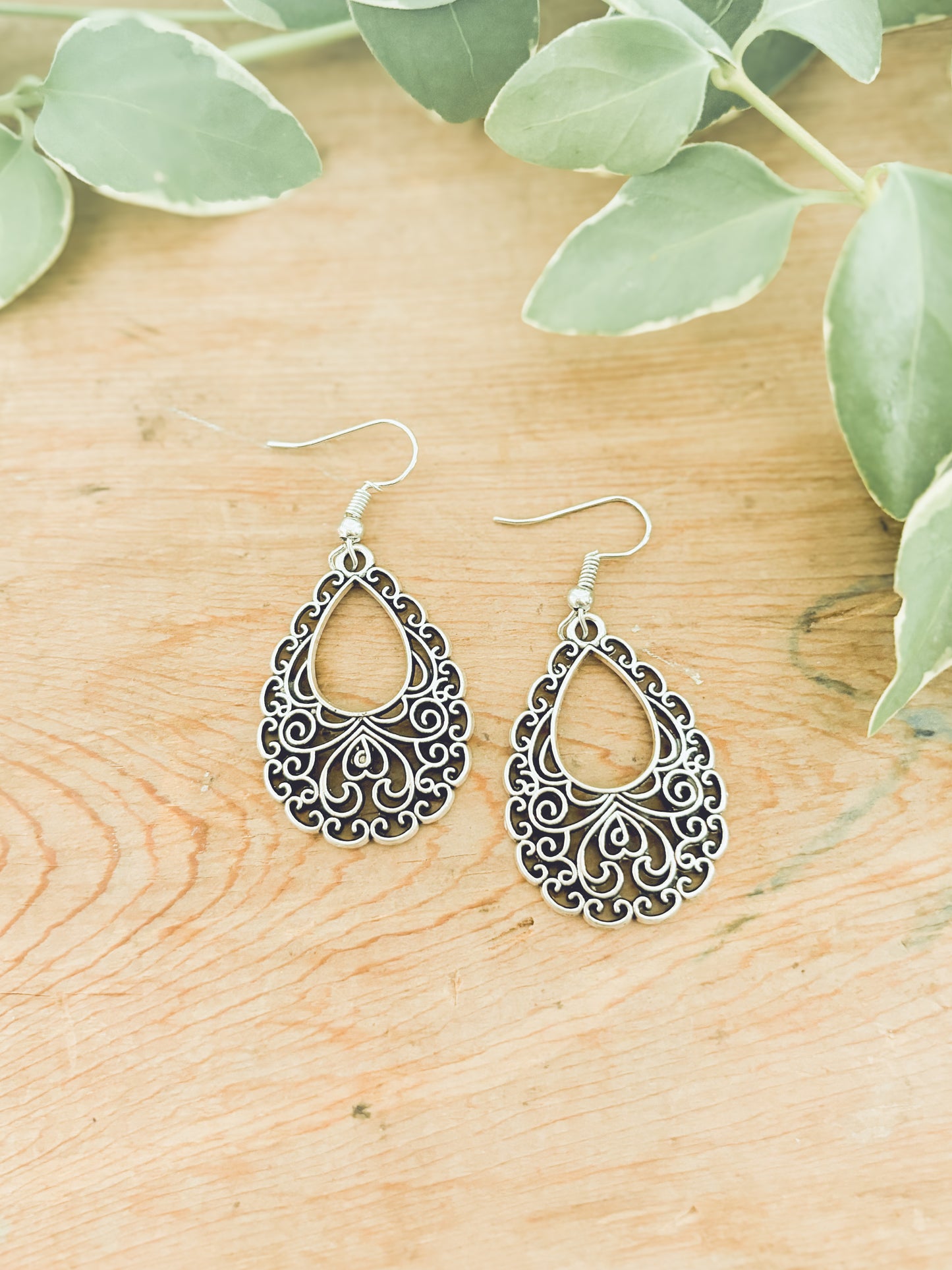 Beautiful Ornate Silver Earrings