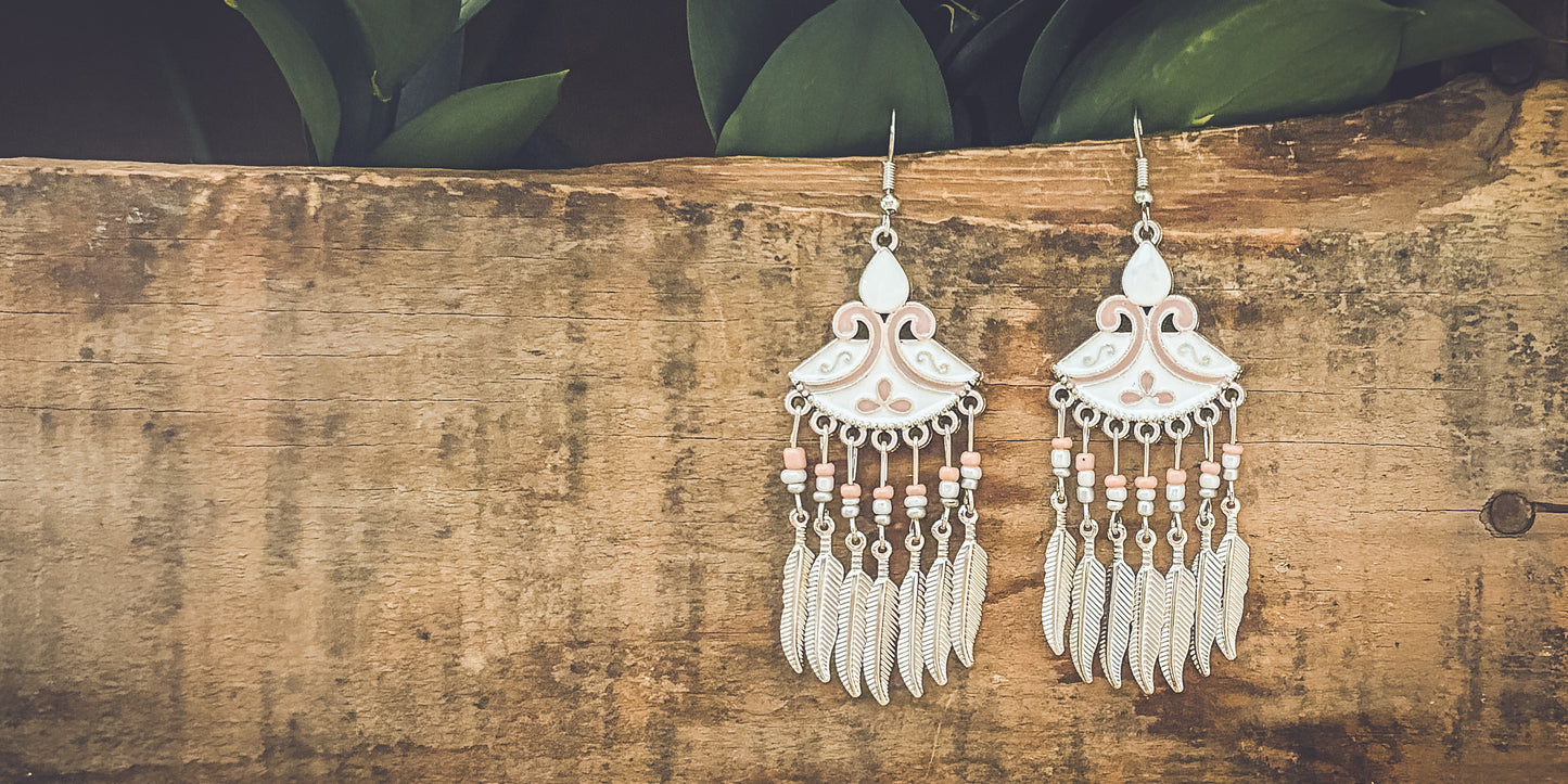 Beautiful White Drop Earrings