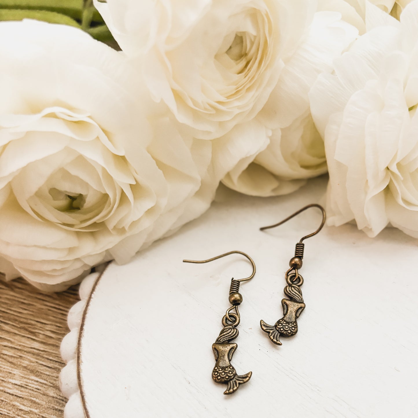 Beautiful Bronze Mermaid Earrings