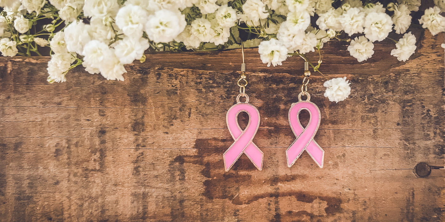 Beautiful Pink Ribbon Earrings (Dark or Light)