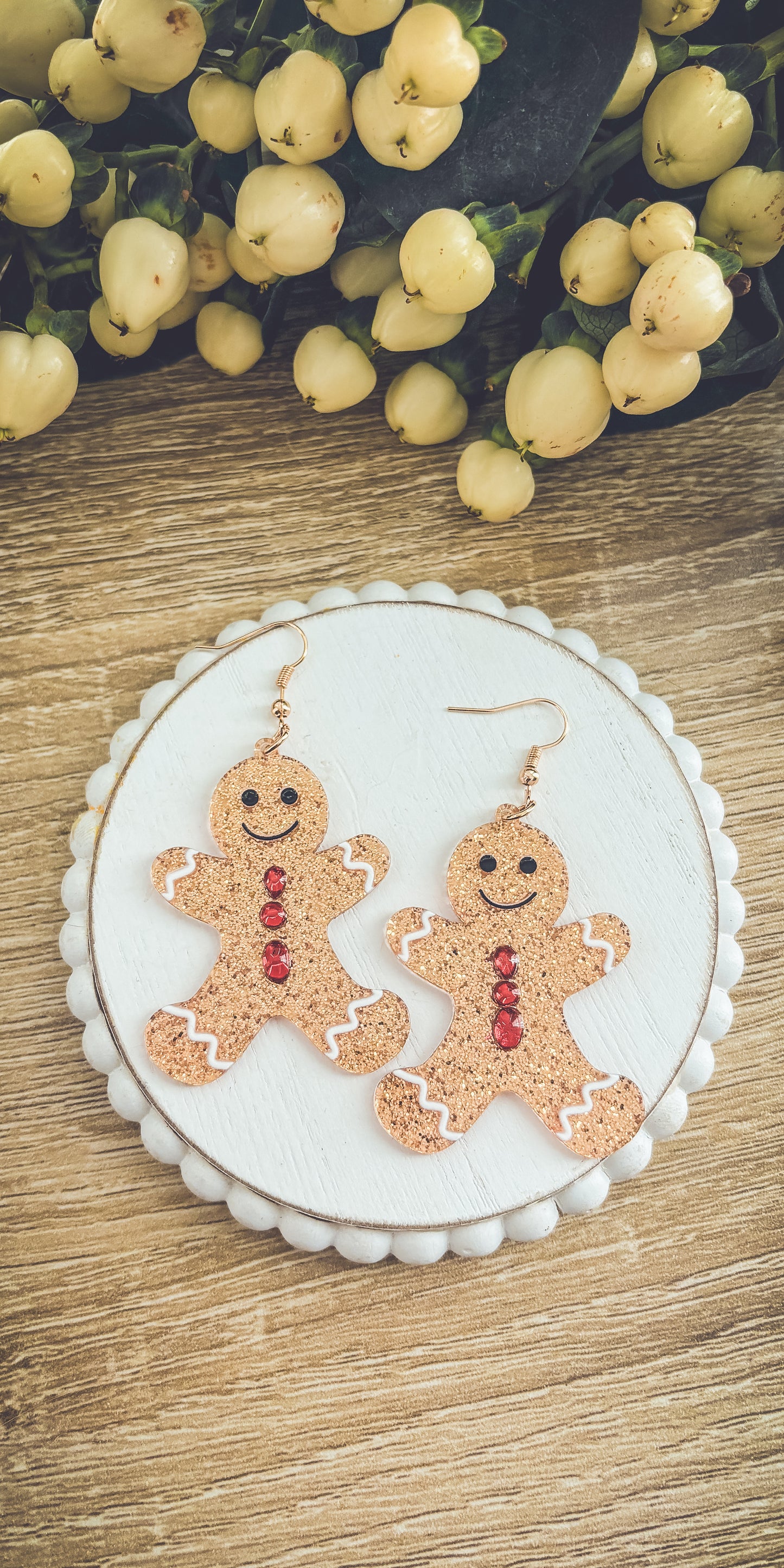 Beautiful Acrylic Gingerbread Man Earrings