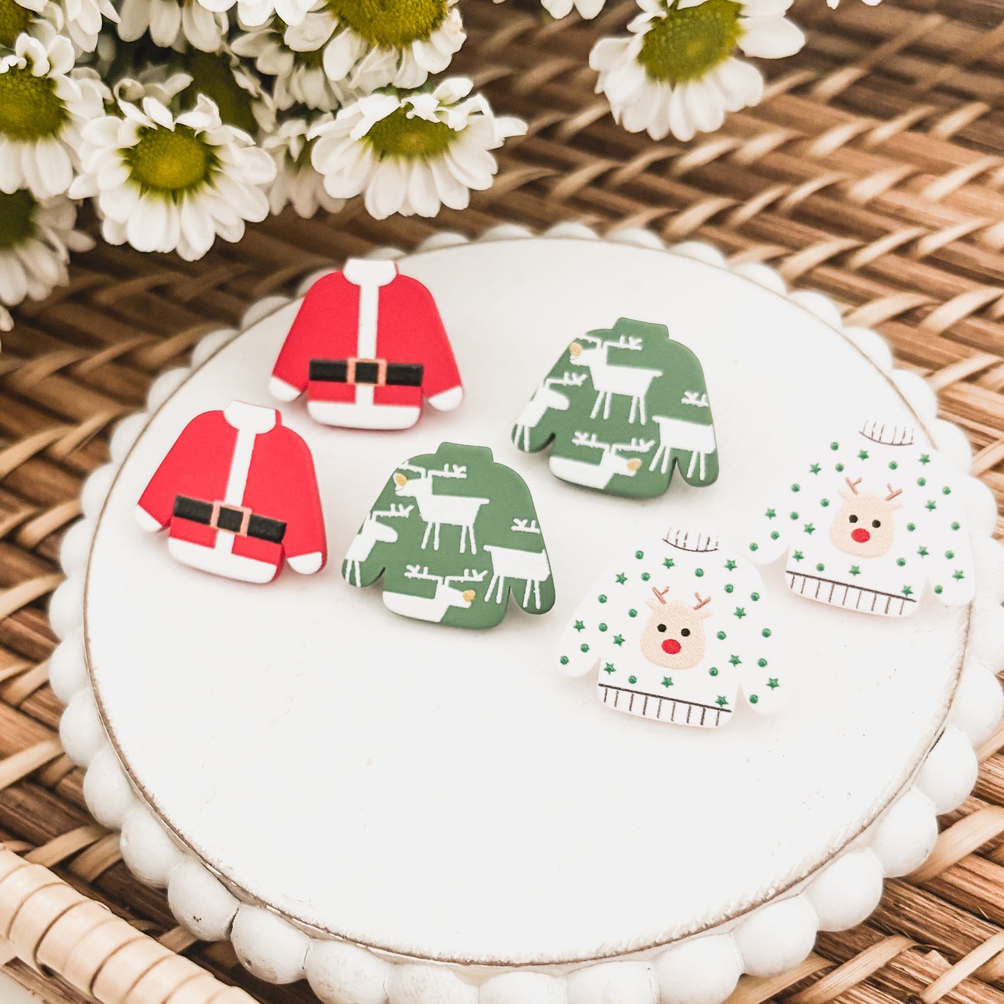 Adorable Christmas Stud Earring Set - Set of 3