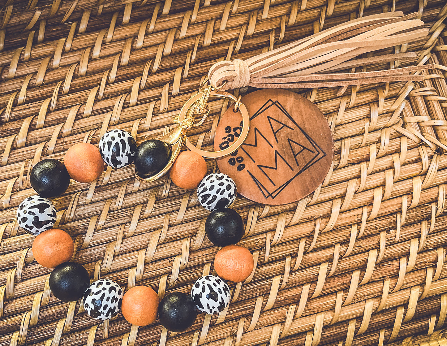 Beautiful MaMa Wooden Bracelet Key Chain