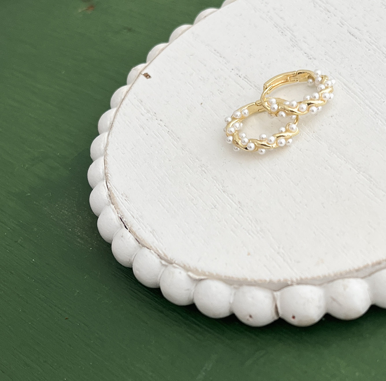 Beautiful Dainty Pearl Hoops