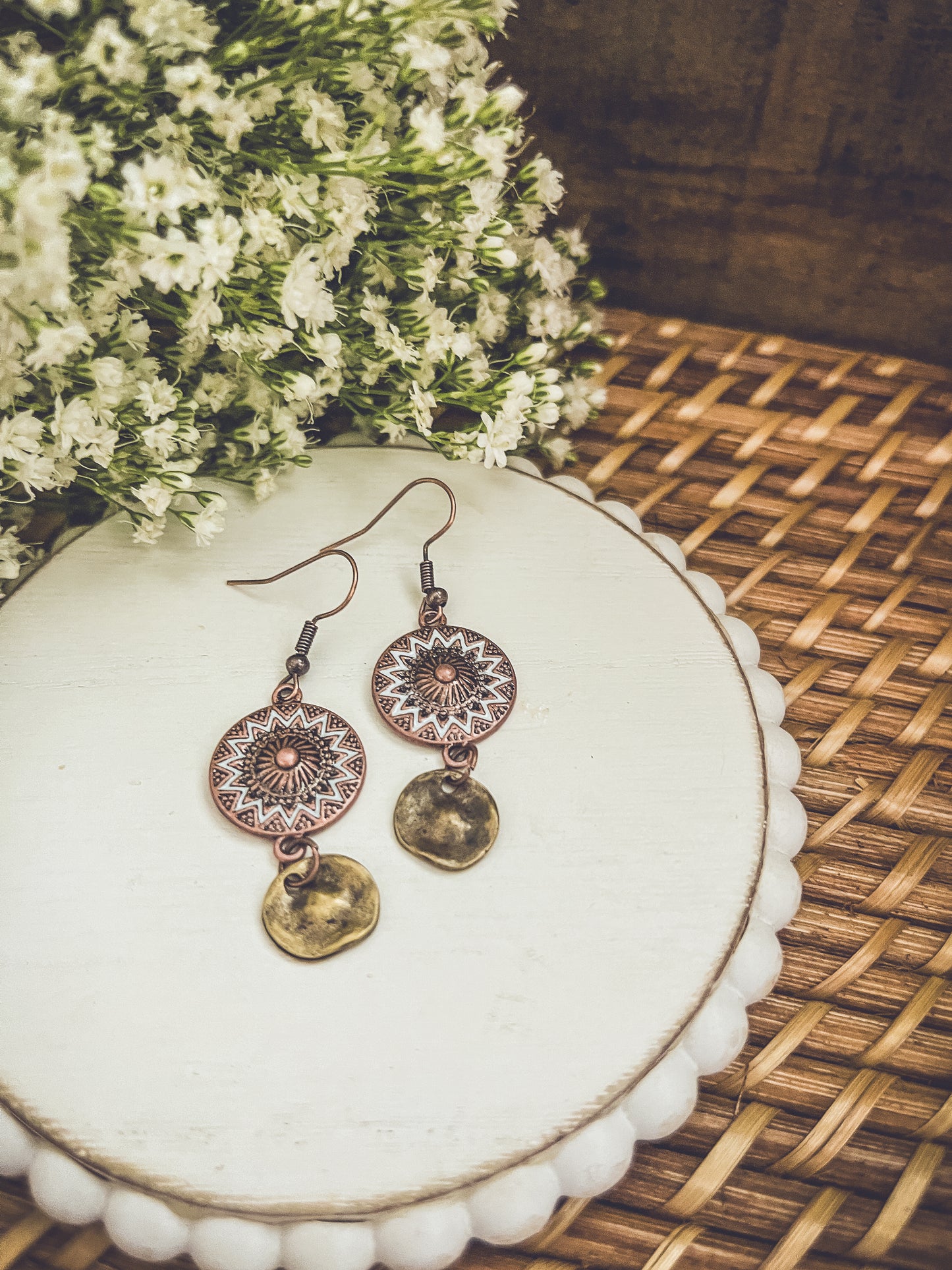 Boho Round Drop Earrings