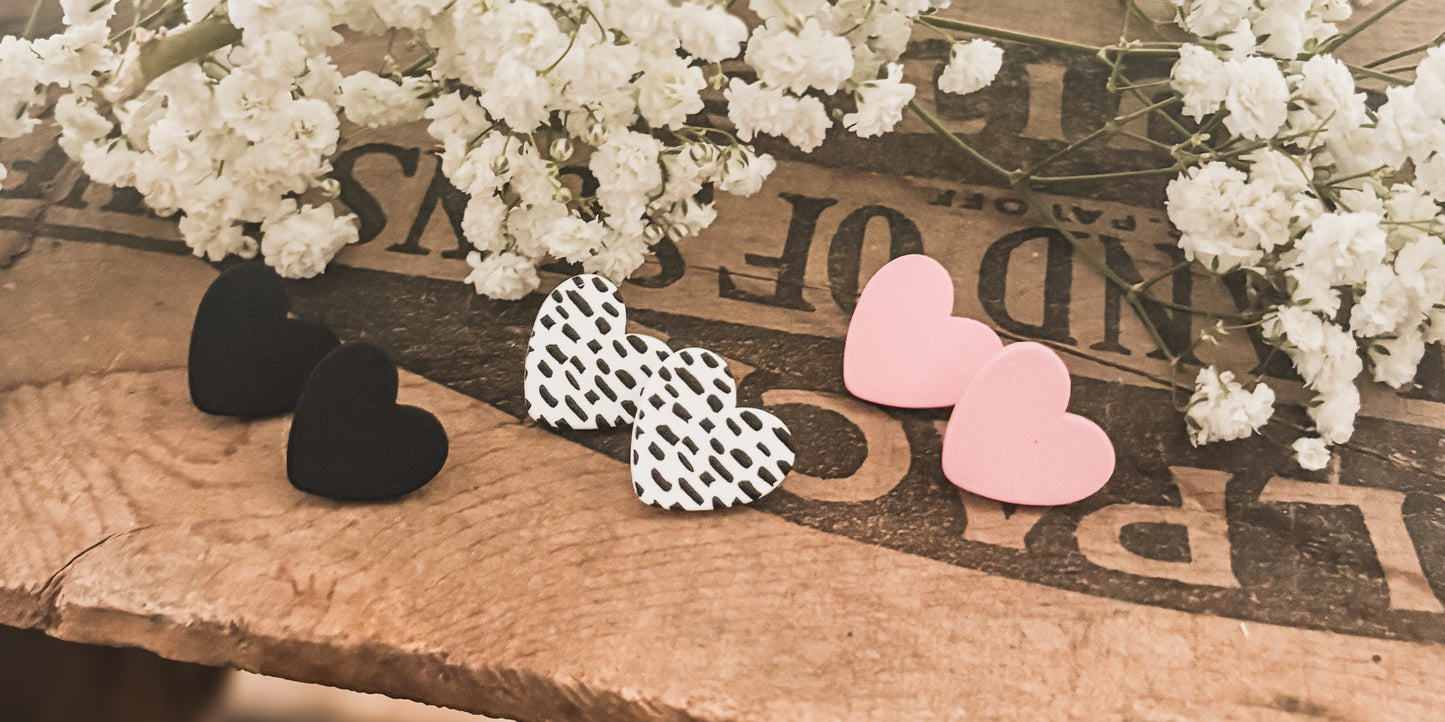 Beautiful Set of 3 Heart Studs