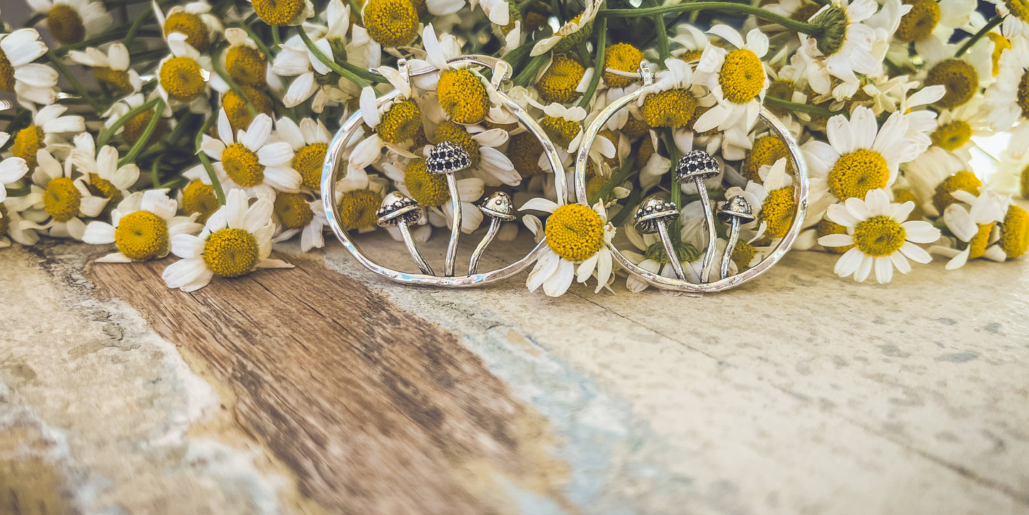 Adorable Mushroom Hoop Earrings