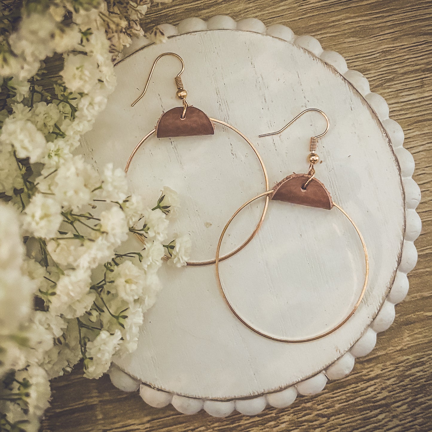 Beautiful Leather Hoop Earrings