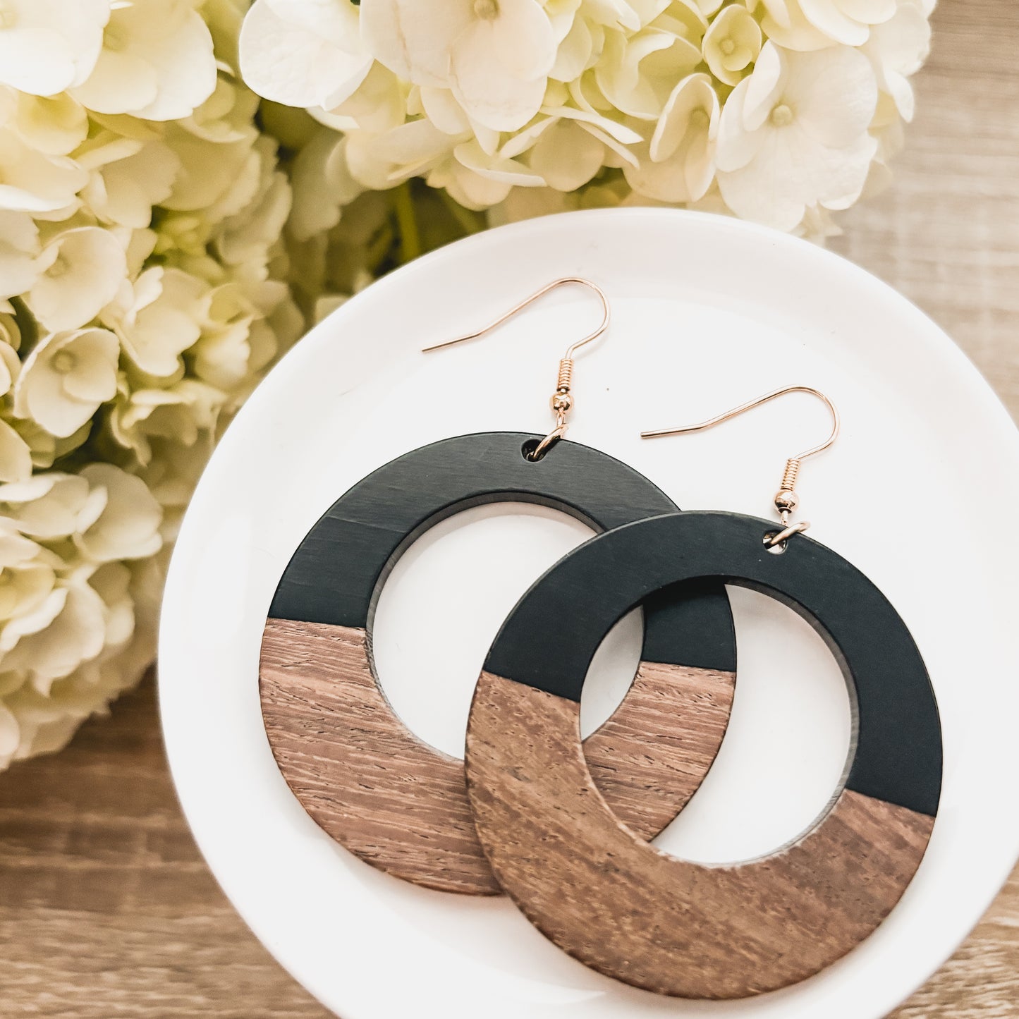 Beautiful Boho Wood Hoop Earrings