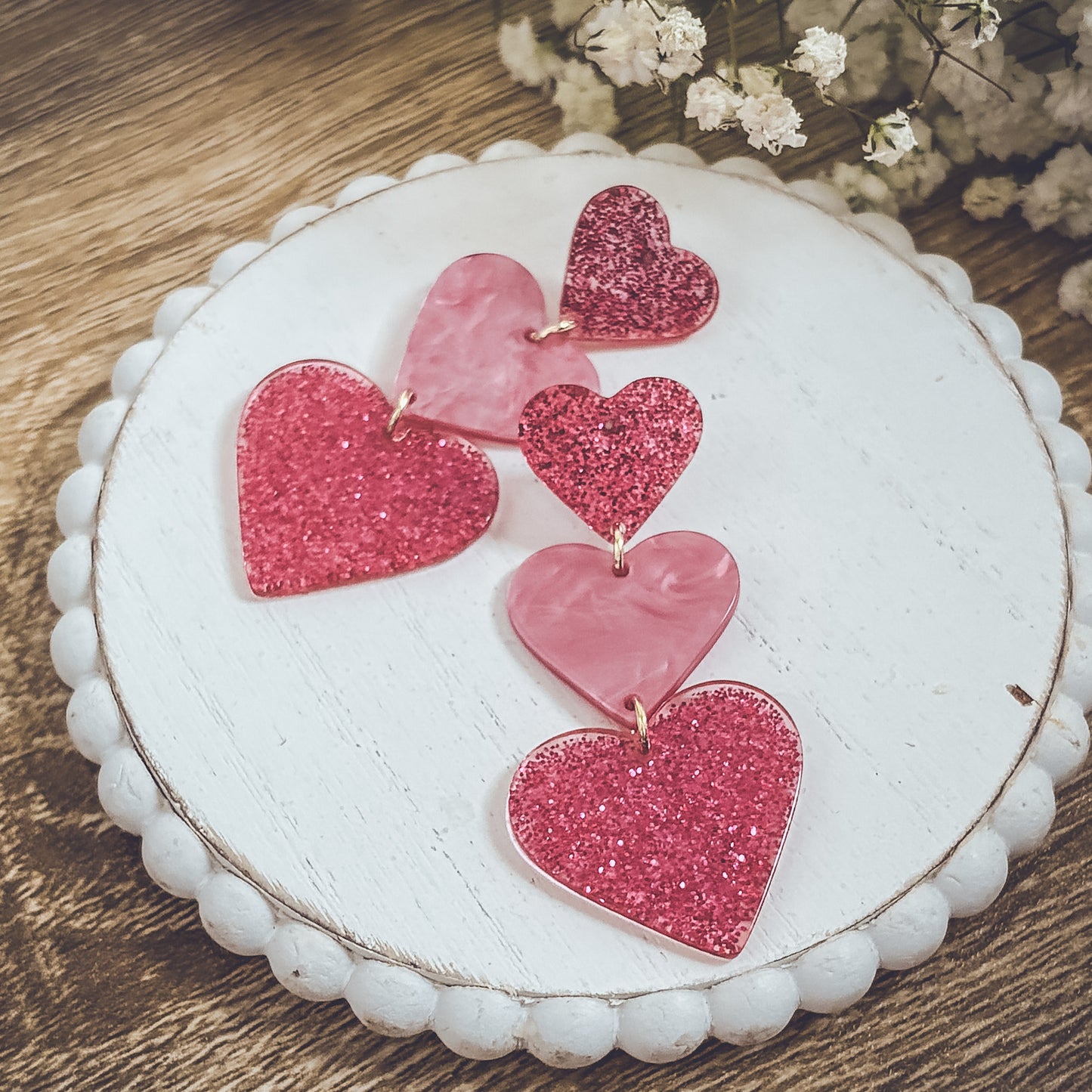 Beautiful Acrylic Heart Earrings