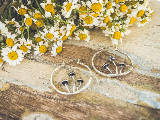 Adorable Mushroom Hoop Earrings